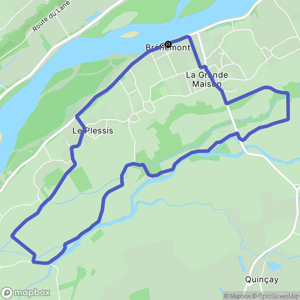 Bréhémont : carte du parcours de randonnée - France