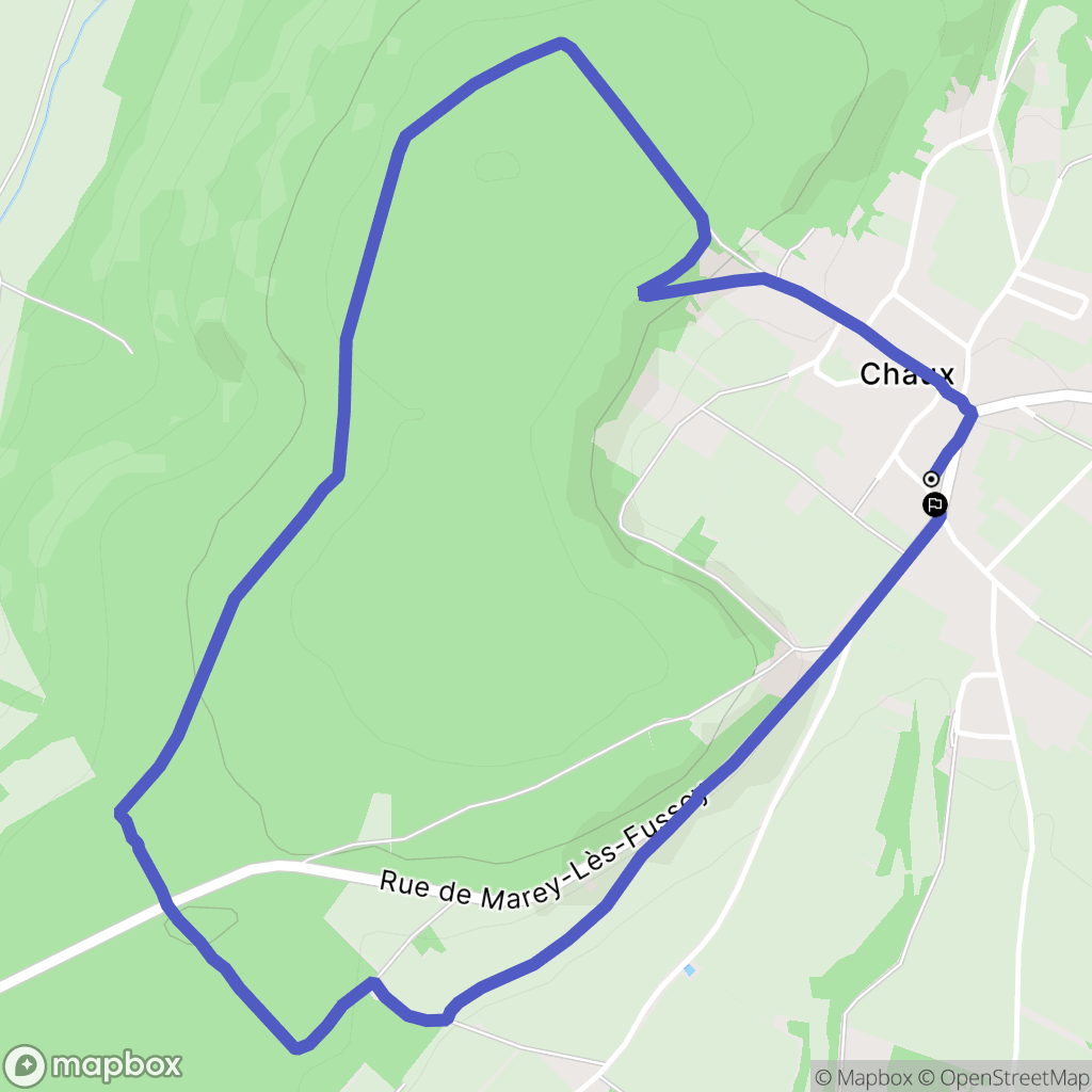 Chaux : carte du parcours de randonnée - France