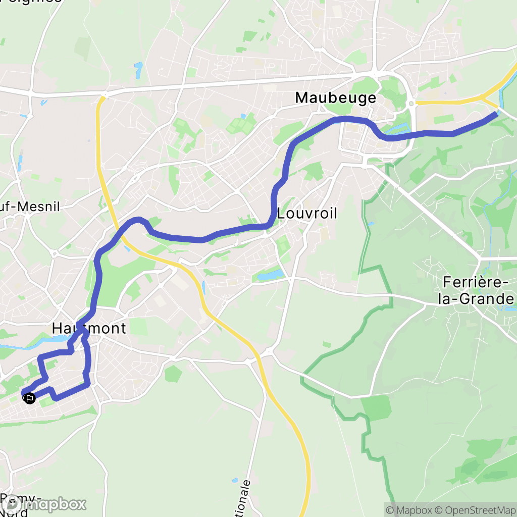 Hautmont : carte du parcours de randonnée - France