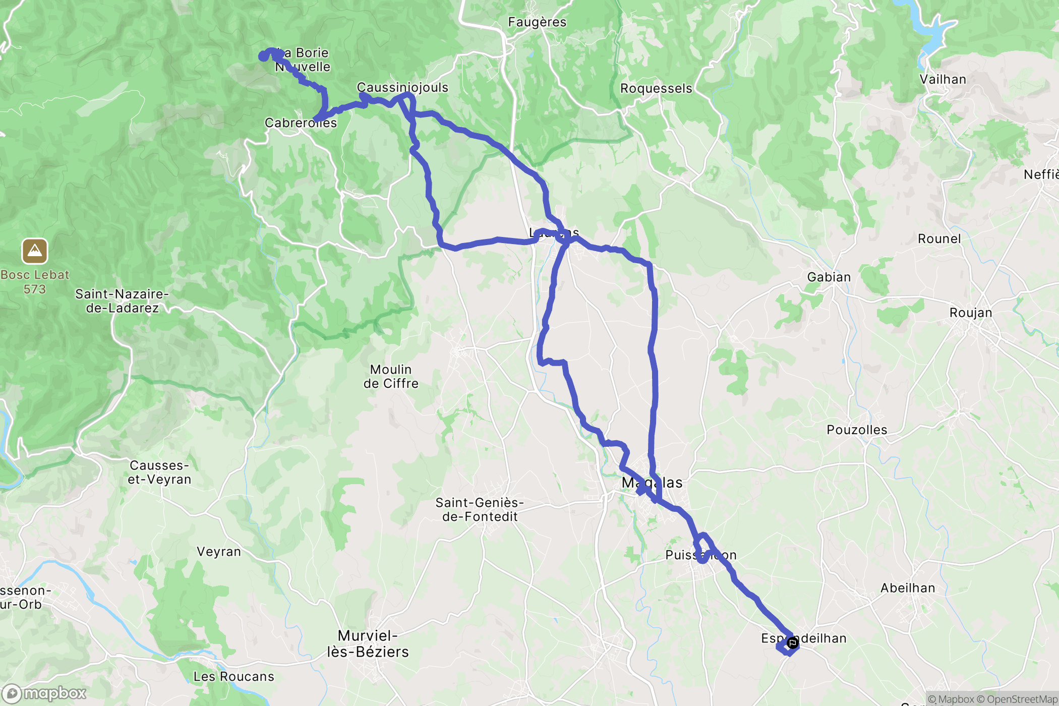 Espondeilhan : carte du parcours de randonnée - France