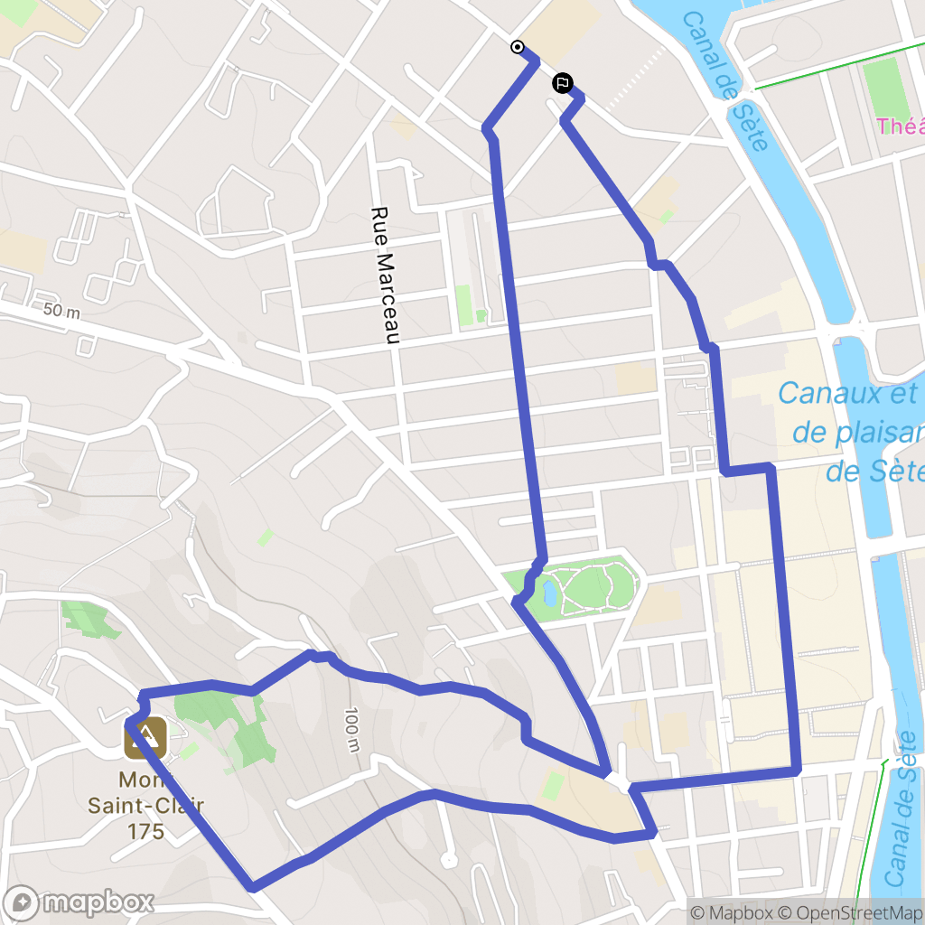 Sète : carte du parcours de randonnée - France