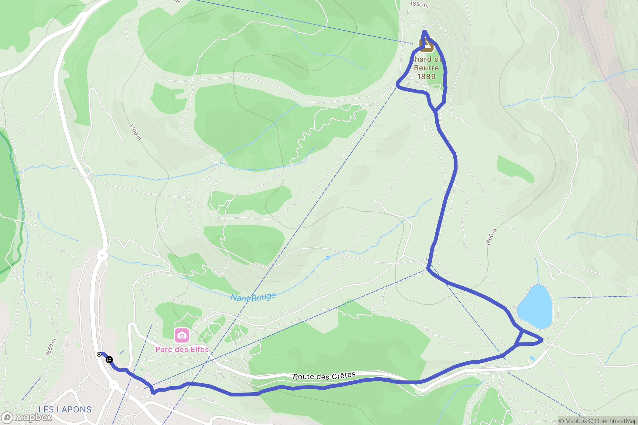 Hauteluce : carte du parcours de randonnée - France