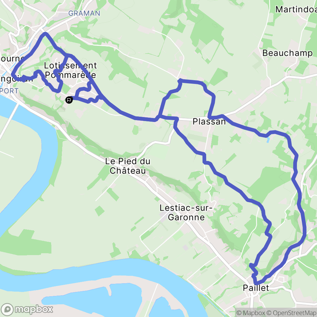 Langoiran : carte du parcours de randonnée - France
