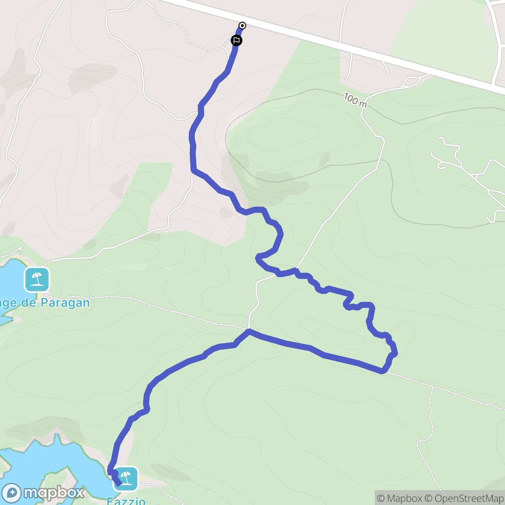 Bonifacio : carte du parcours de randonnée - France