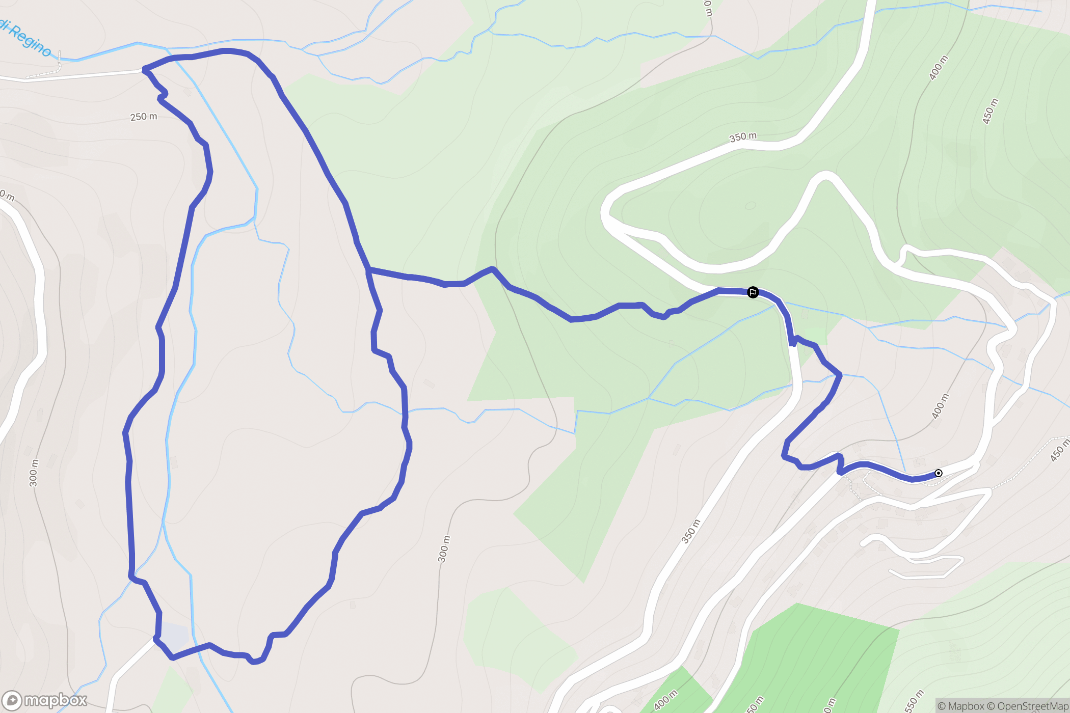 Nessa : carte du parcours de randonnée - France