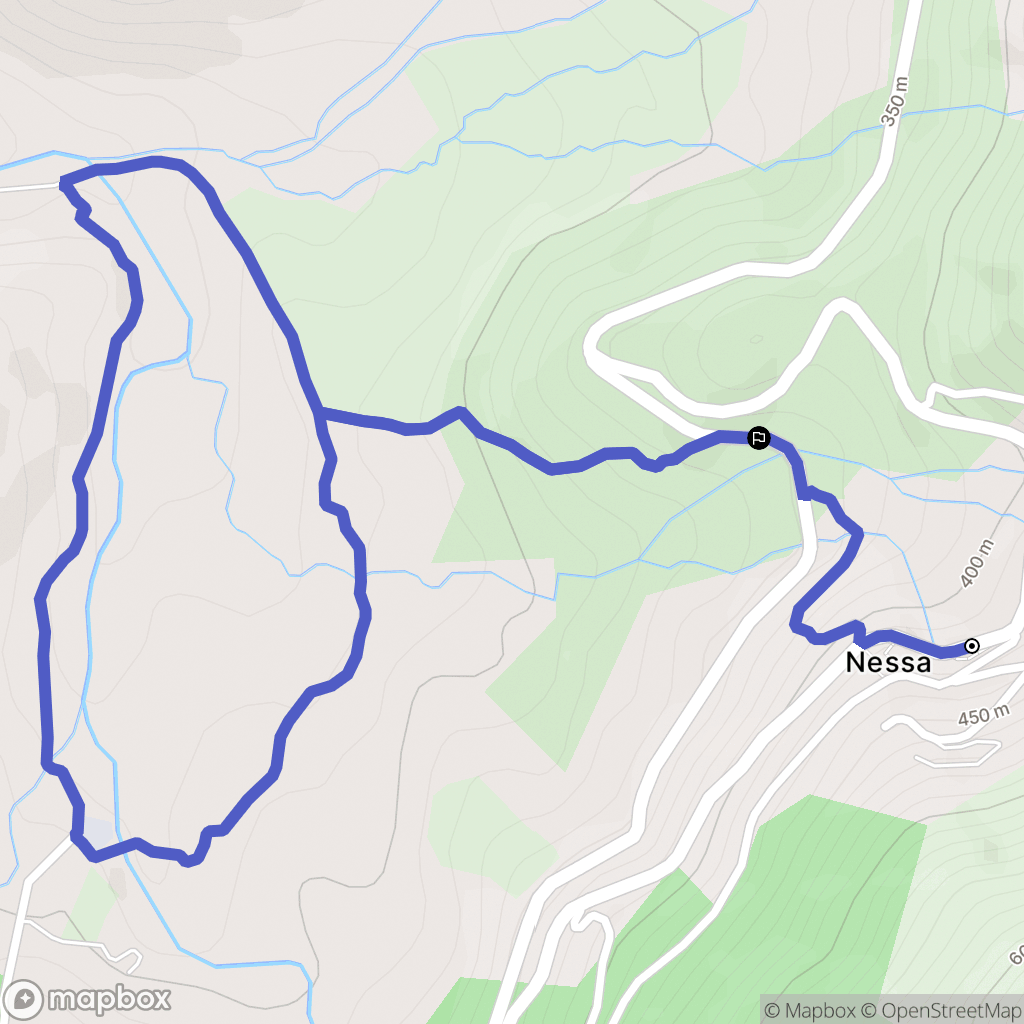 Nessa : carte du parcours de randonnée - France