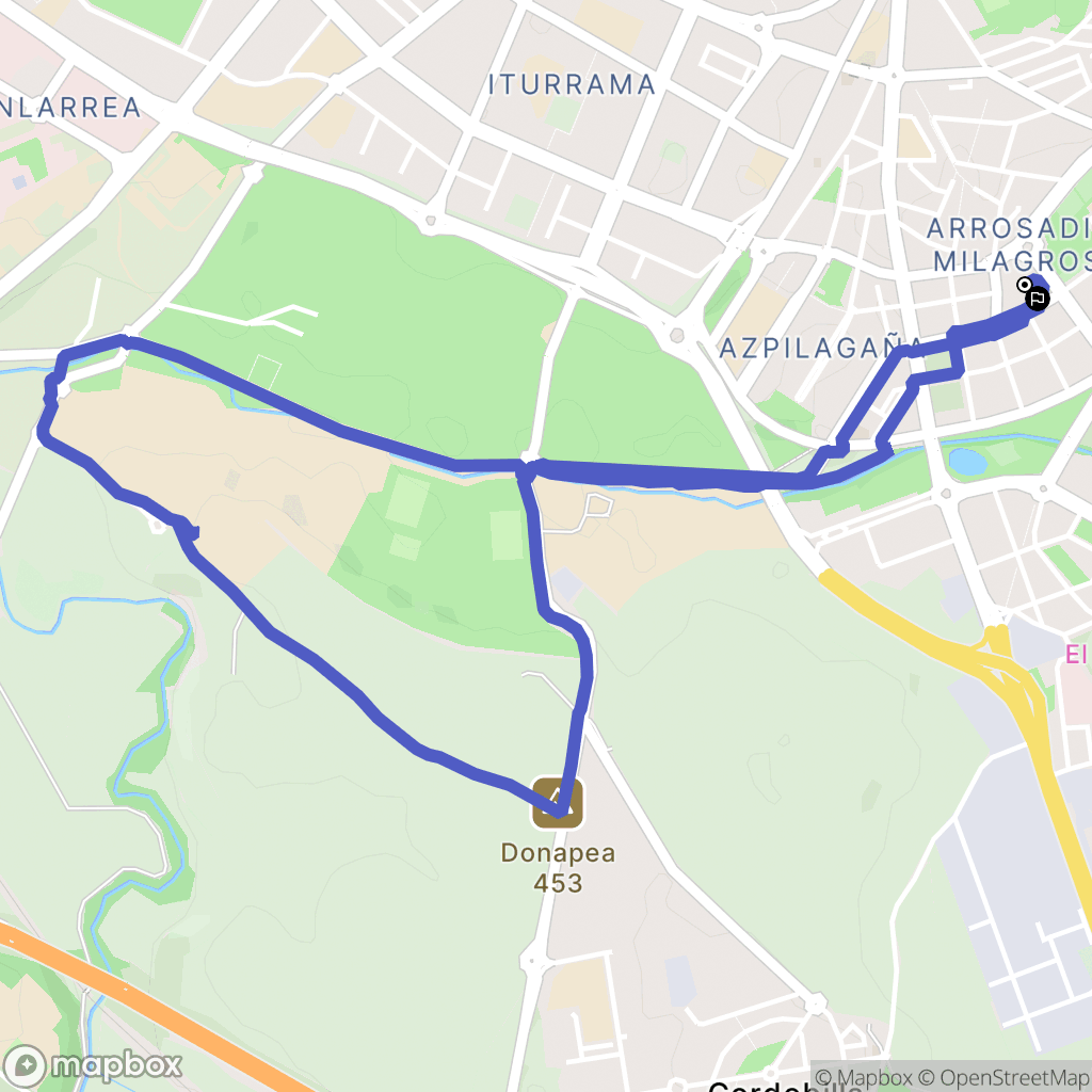 Pamplona : carte du parcours de randonnée - Spain