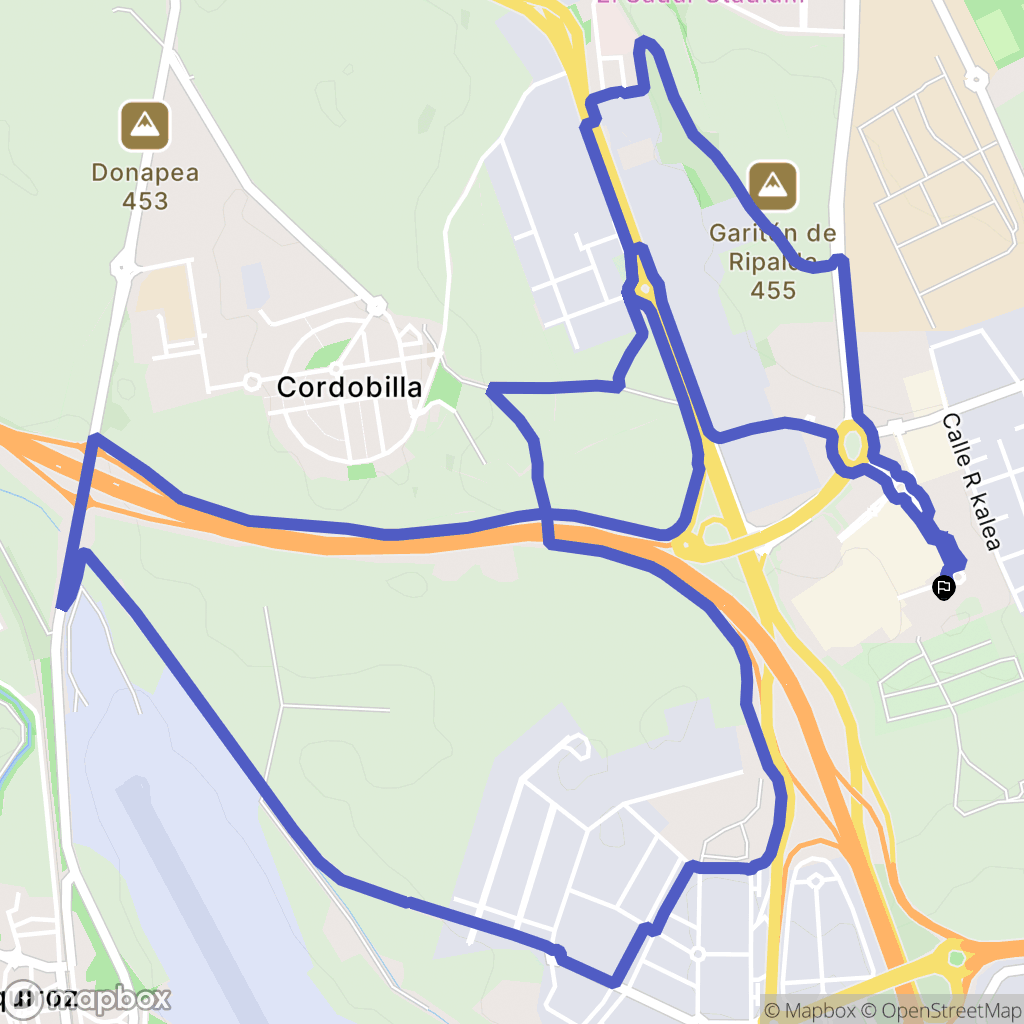 Cordovilla : carte du parcours de randonnée - Spain