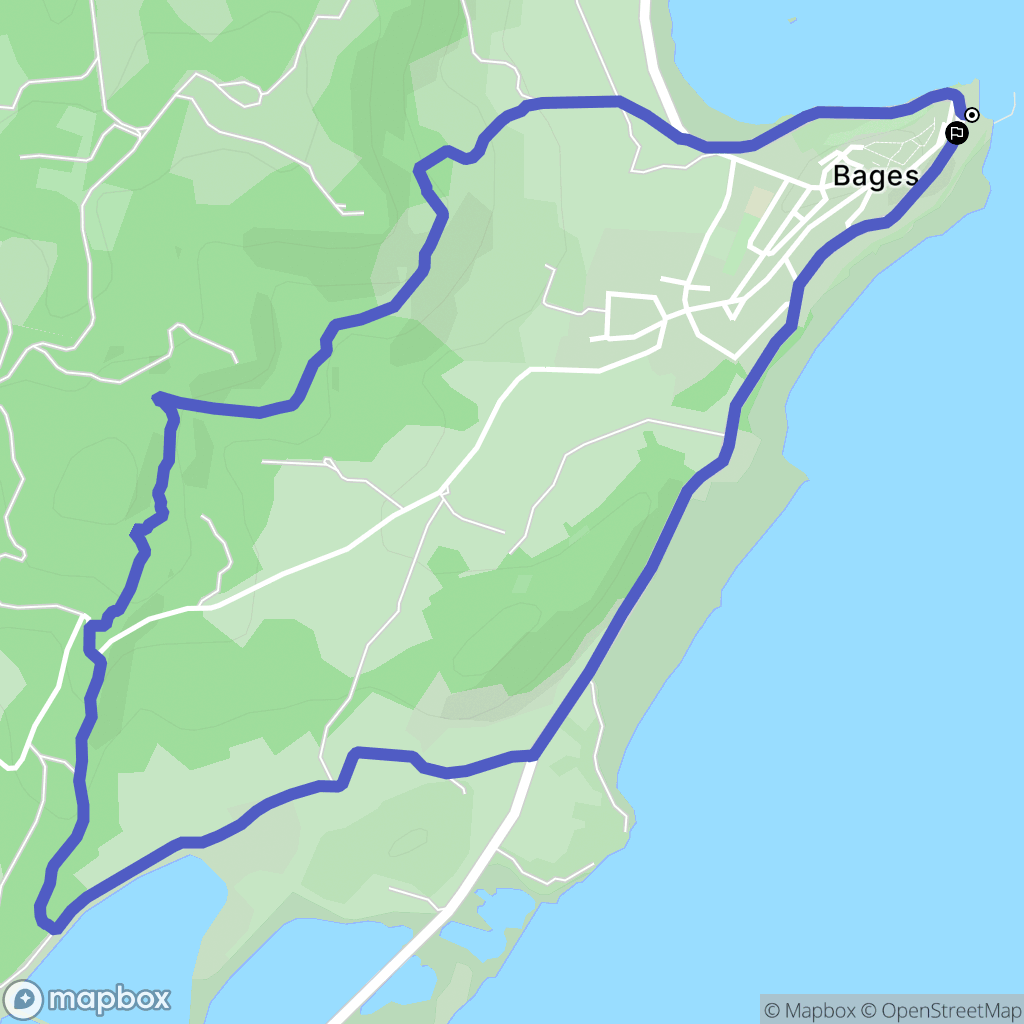 Bages : carte du parcours de randonnée - France