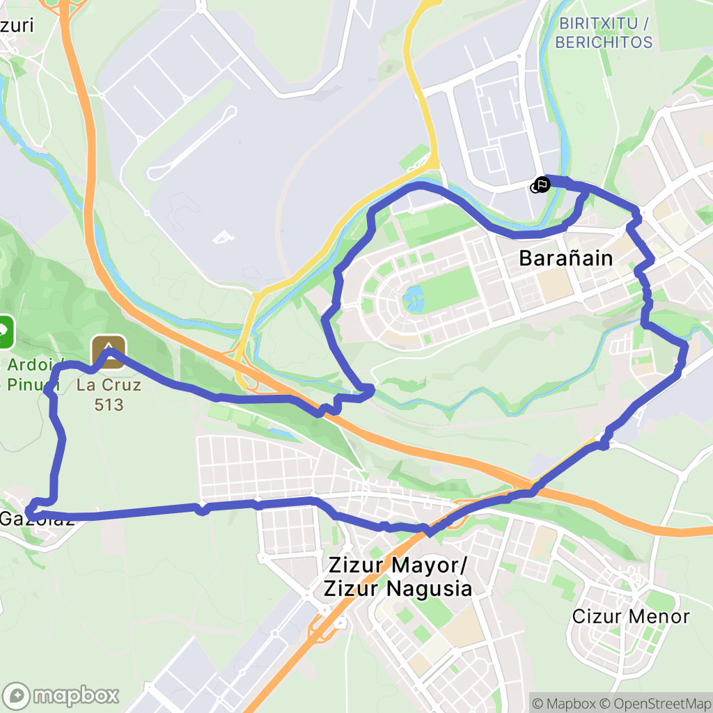 Pamplona : carte du parcours de randonnée - Spain