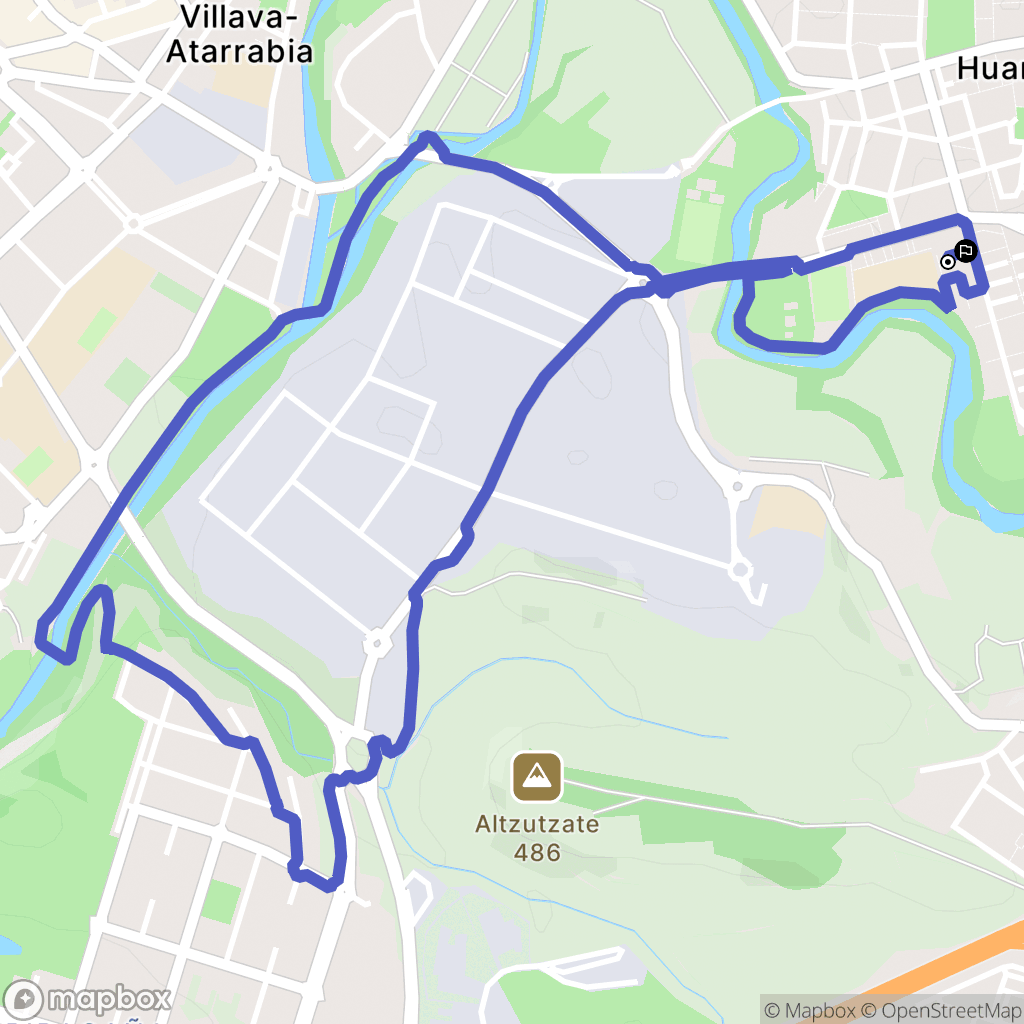 Huarte : carte du parcours de randonnée - Spain