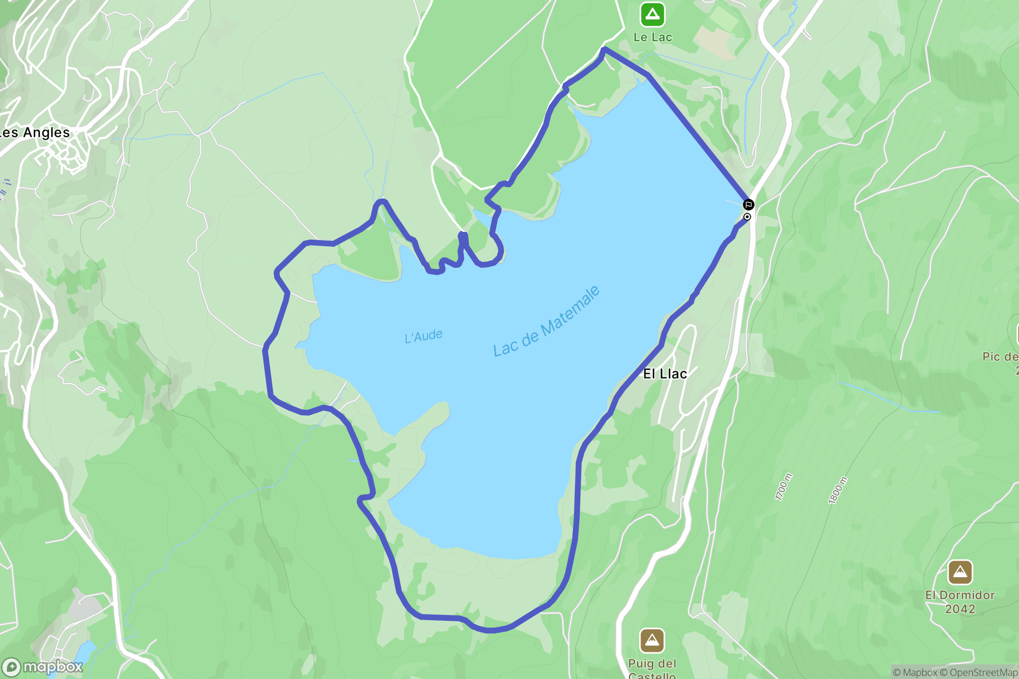 Matemale : carte du parcours de randonnée - France