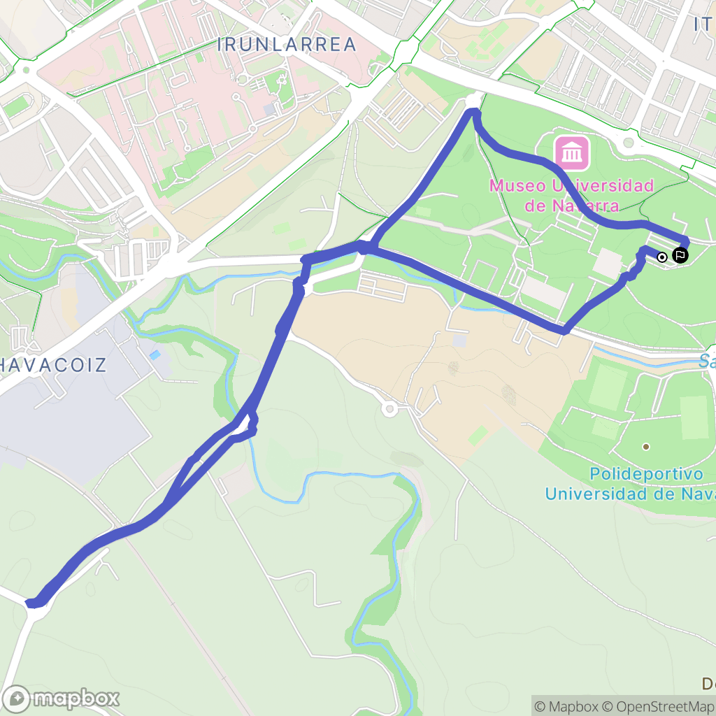Pamplona : carte du parcours de randonnée - Spain