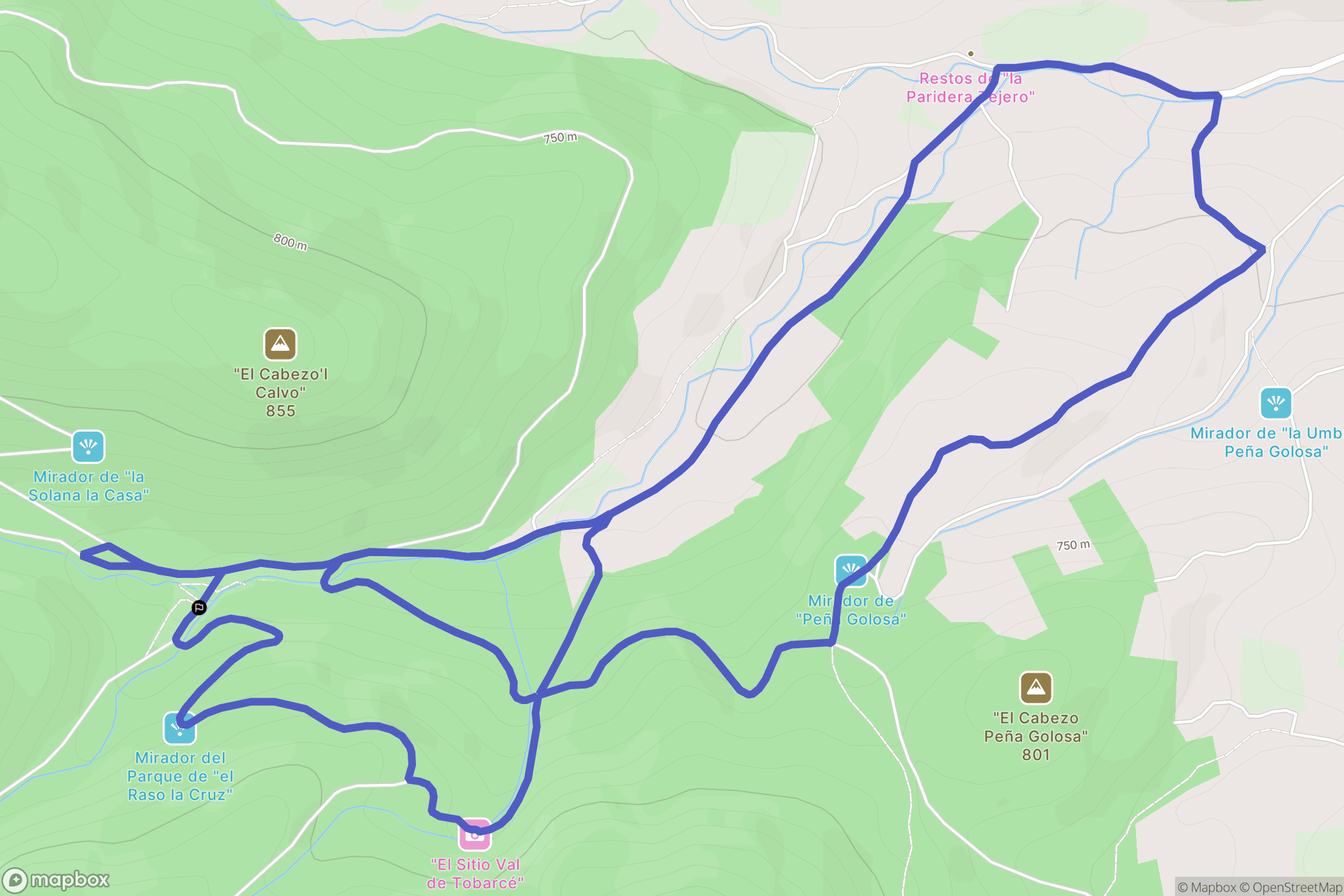 Cosuenda : carte du parcours de randonnée - Spain