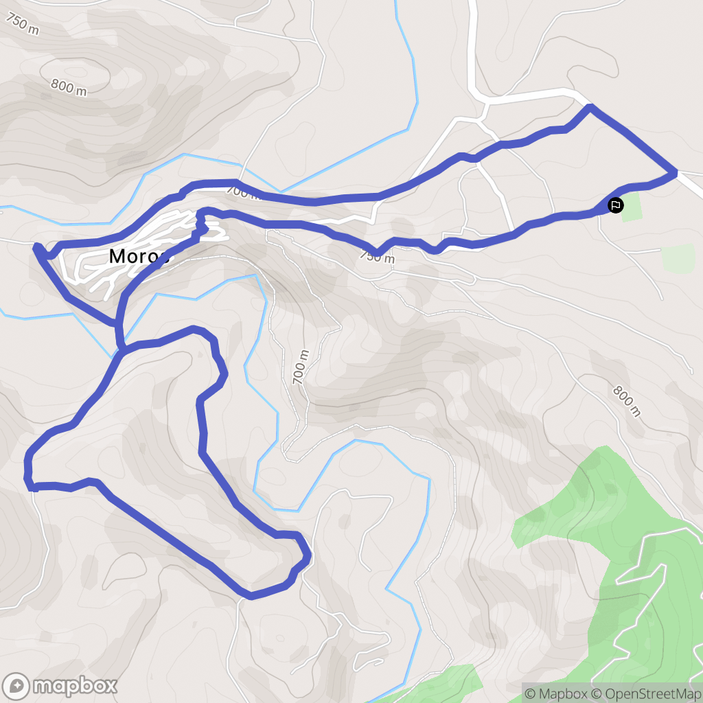 Moros : carte du parcours de randonnée - Spain