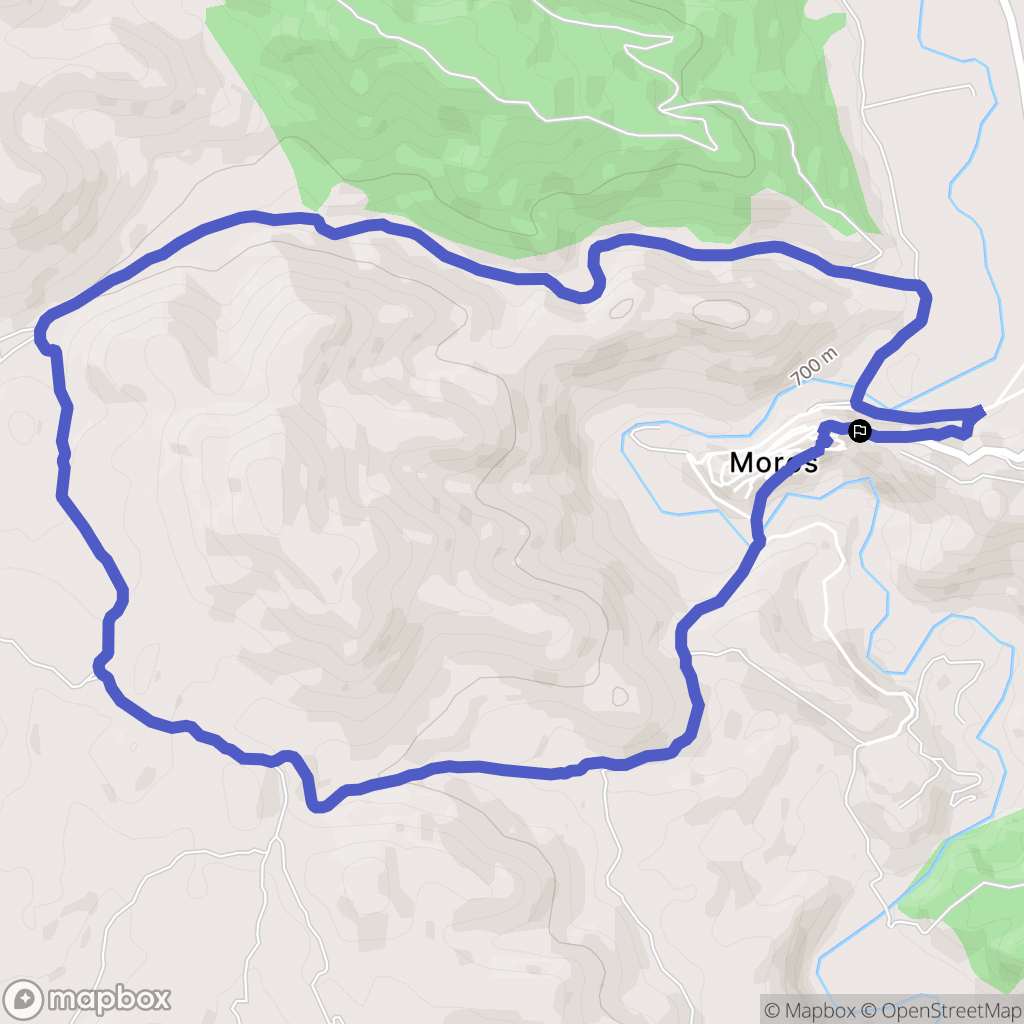 Moros : carte du parcours de randonnée - Spain