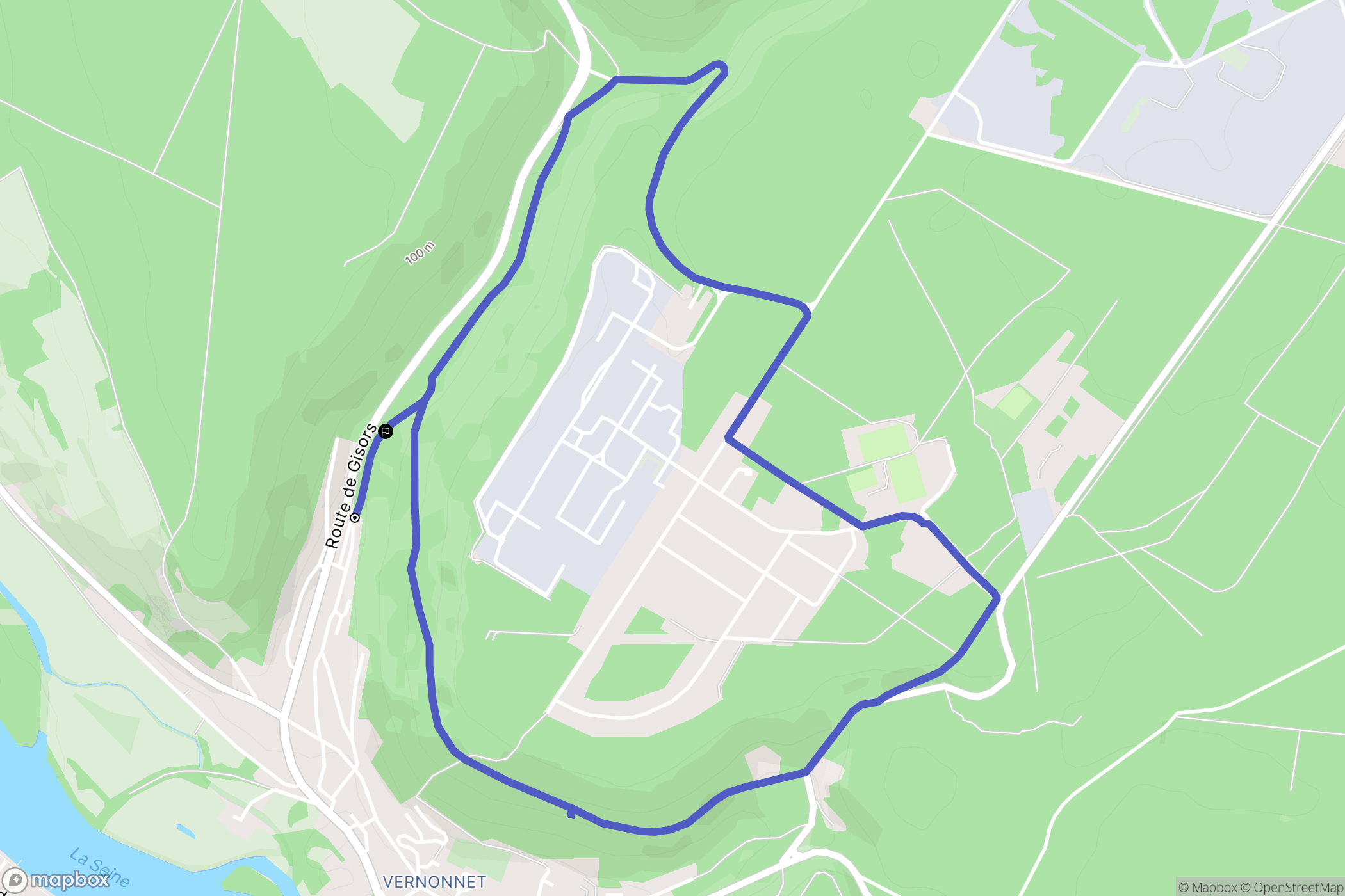 Vernon : carte du parcours de randonnée - France