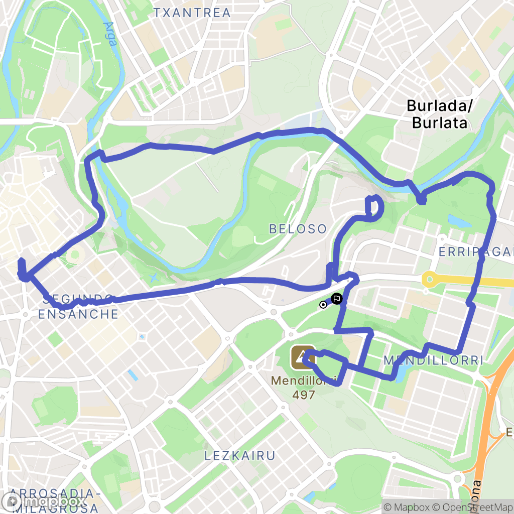 Pamplona : carte du parcours de randonnée - Spain