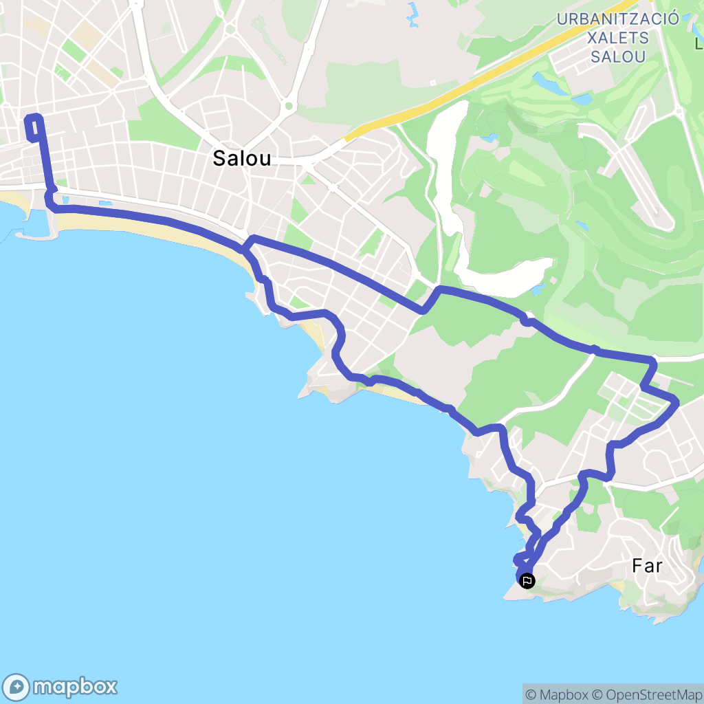 Salou : carte du parcours de randonnée - Spain