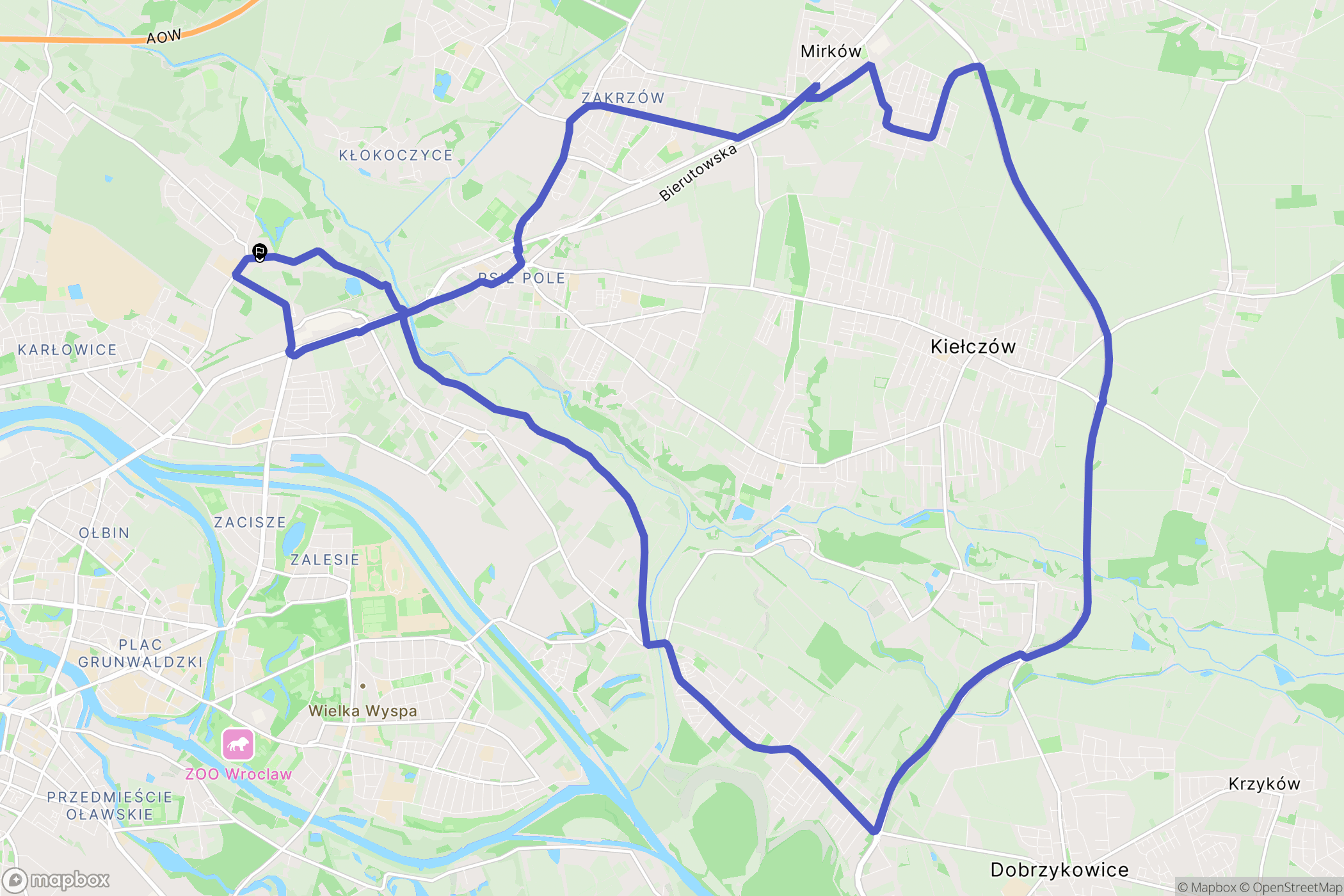 Wrocław: mapa trasy - Poland
