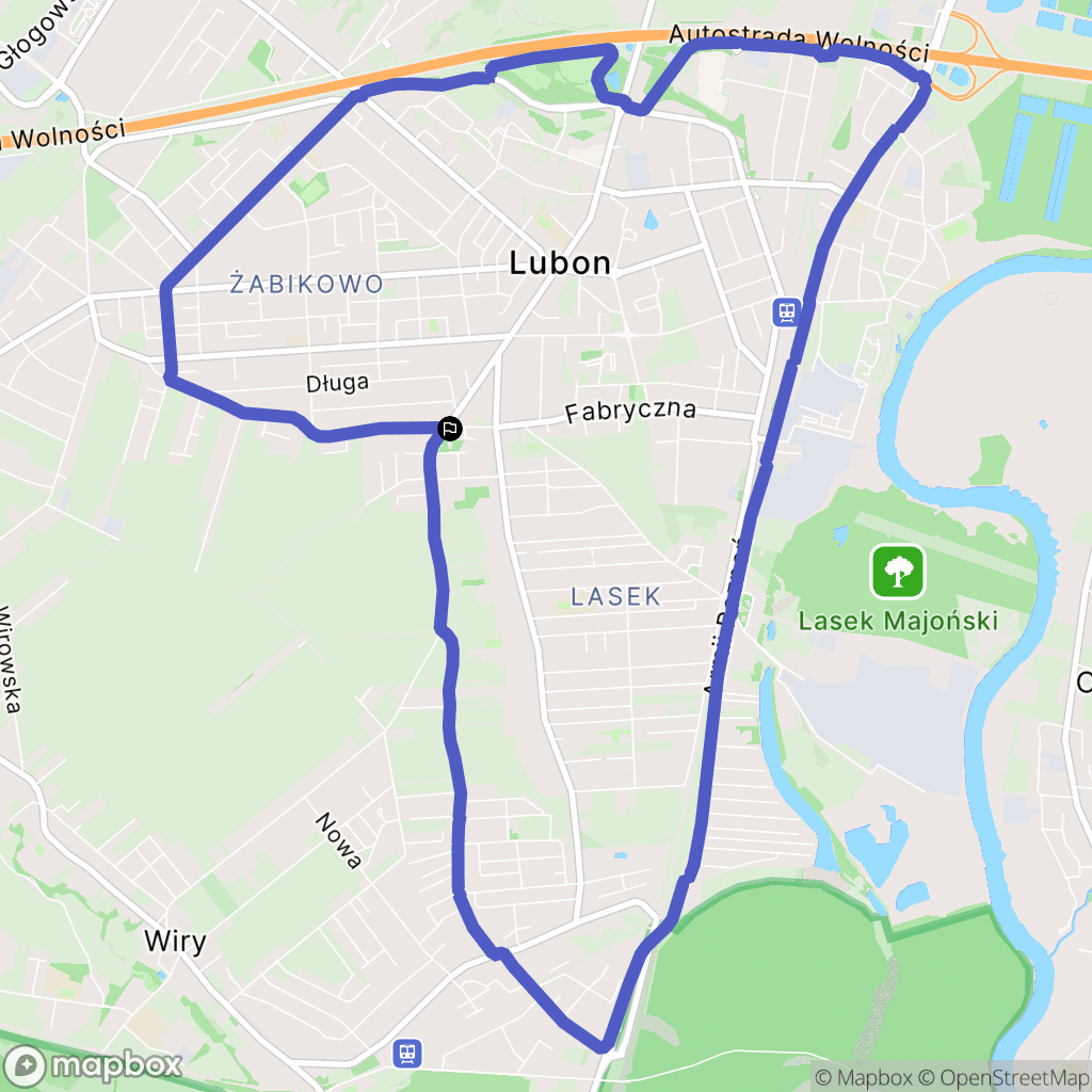 Luboń: mapa trasy - Poland