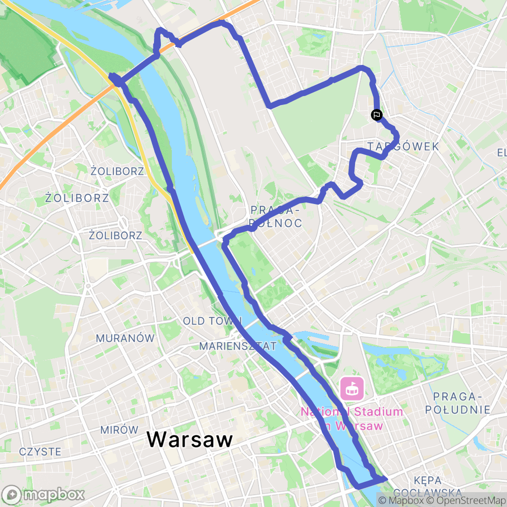 Warszawa: mapa trasy - Poland