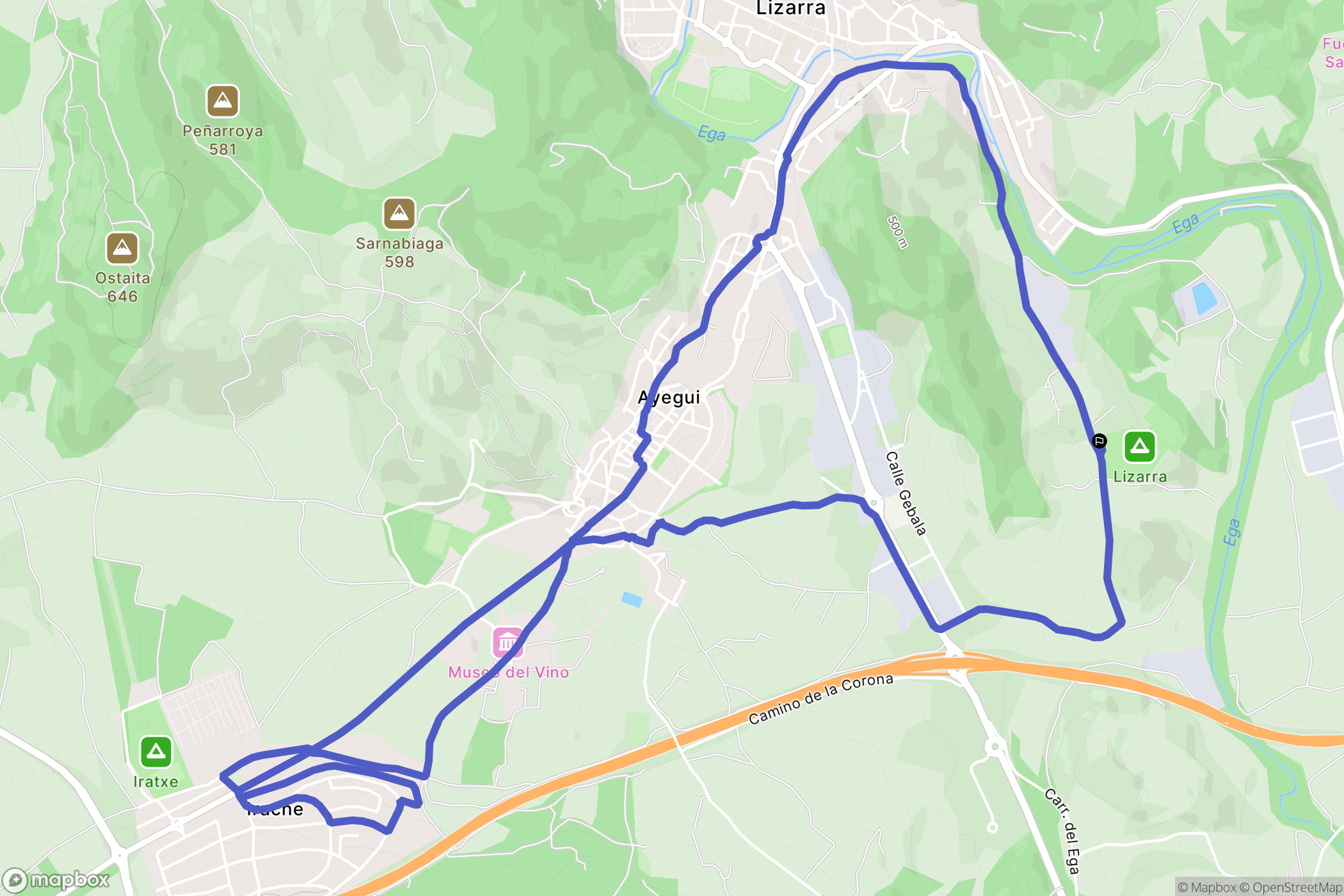 Estella : carte du parcours de randonnée - Spain