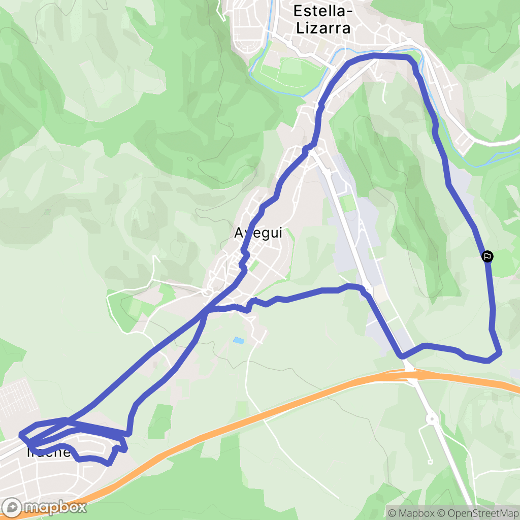 Estella : carte du parcours de randonnée - Spain