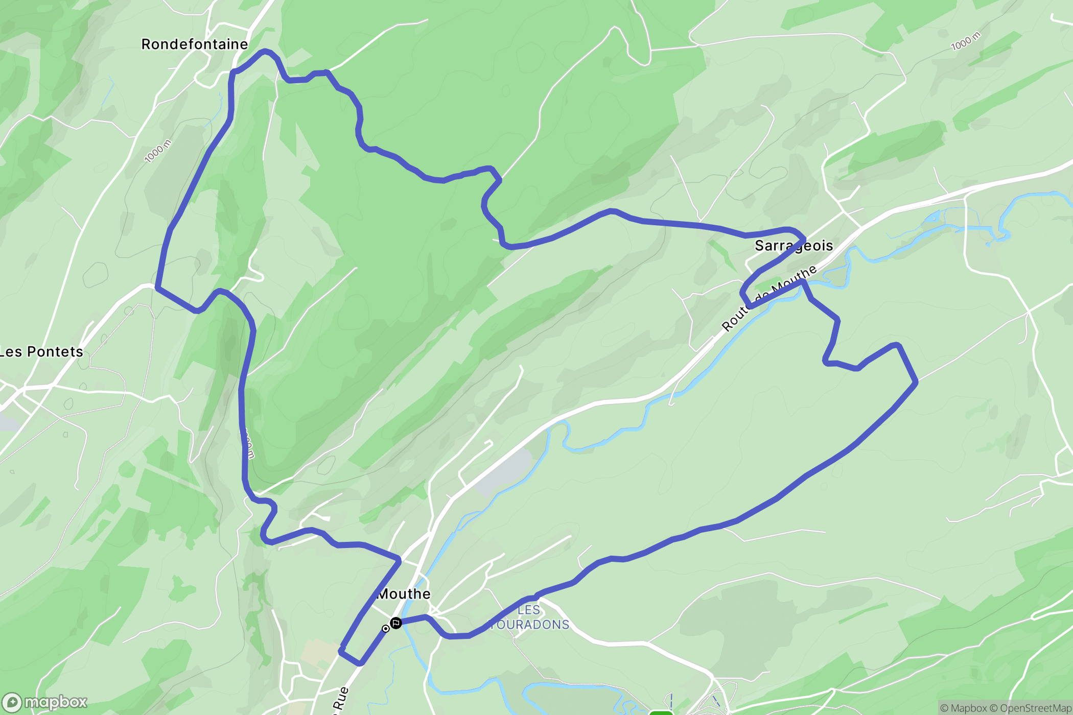 Mouthe : carte du parcours de randonnée - France