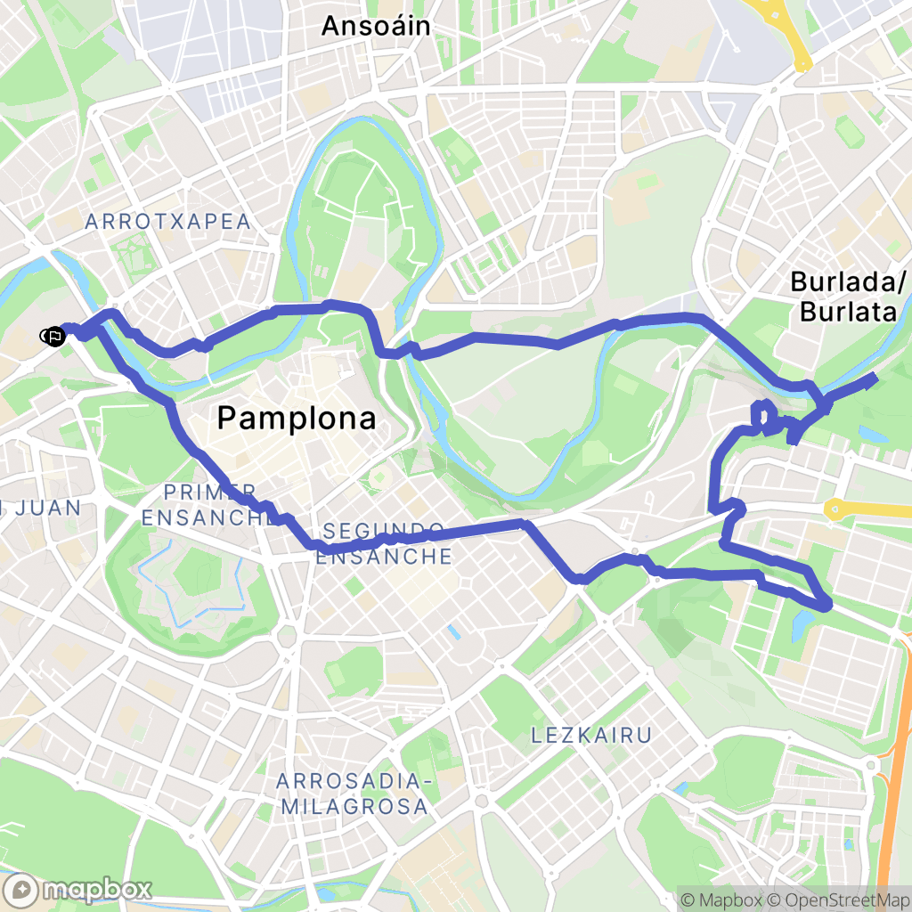 Pamplona : carte du parcours de randonnée - Spain