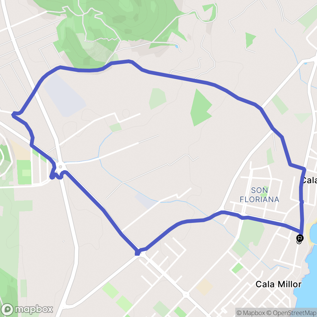 Cala Millor : carte du parcours de randonnée - Spain