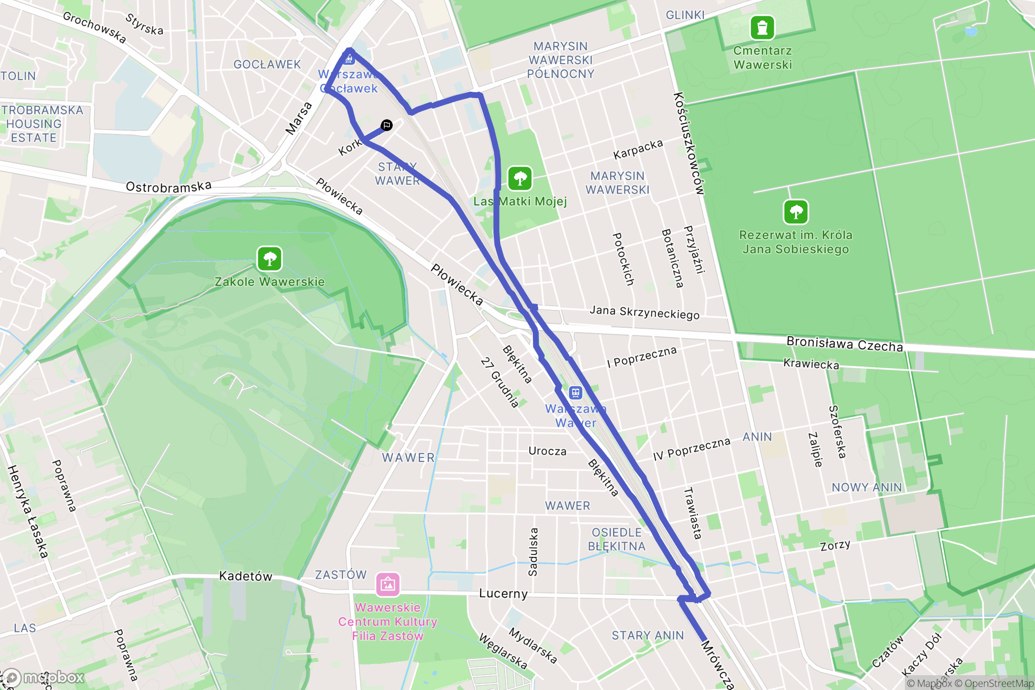 Warszawa: mapa trasy - Poland