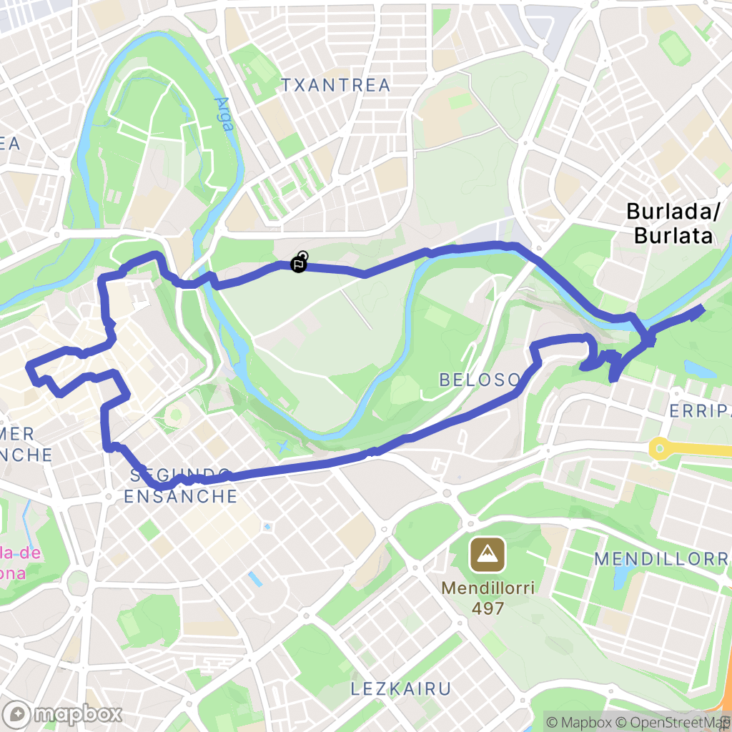 Pamplona : carte du parcours de randonnée - Spain