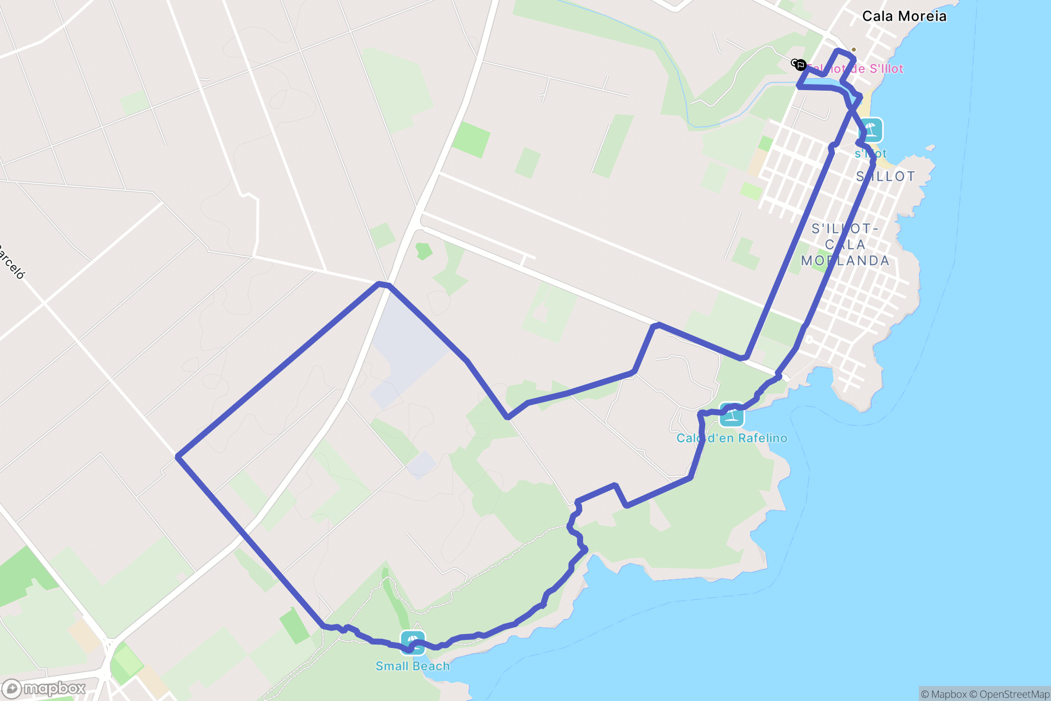 Sant Llorenç des Cardassar : carte du parcours de randonnée - Spain
