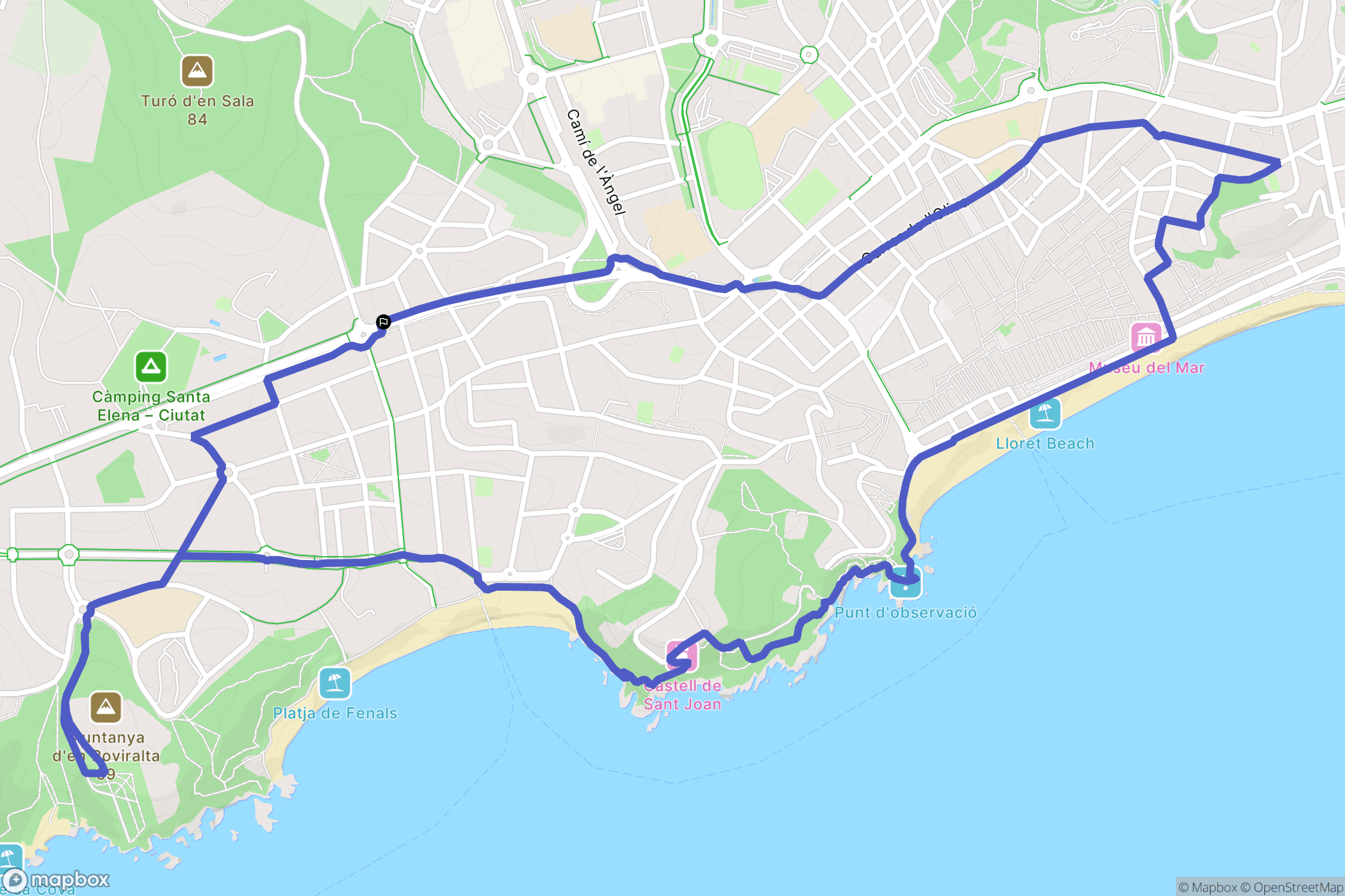 Lloret de Mar : carte du parcours de randonnée - Spain