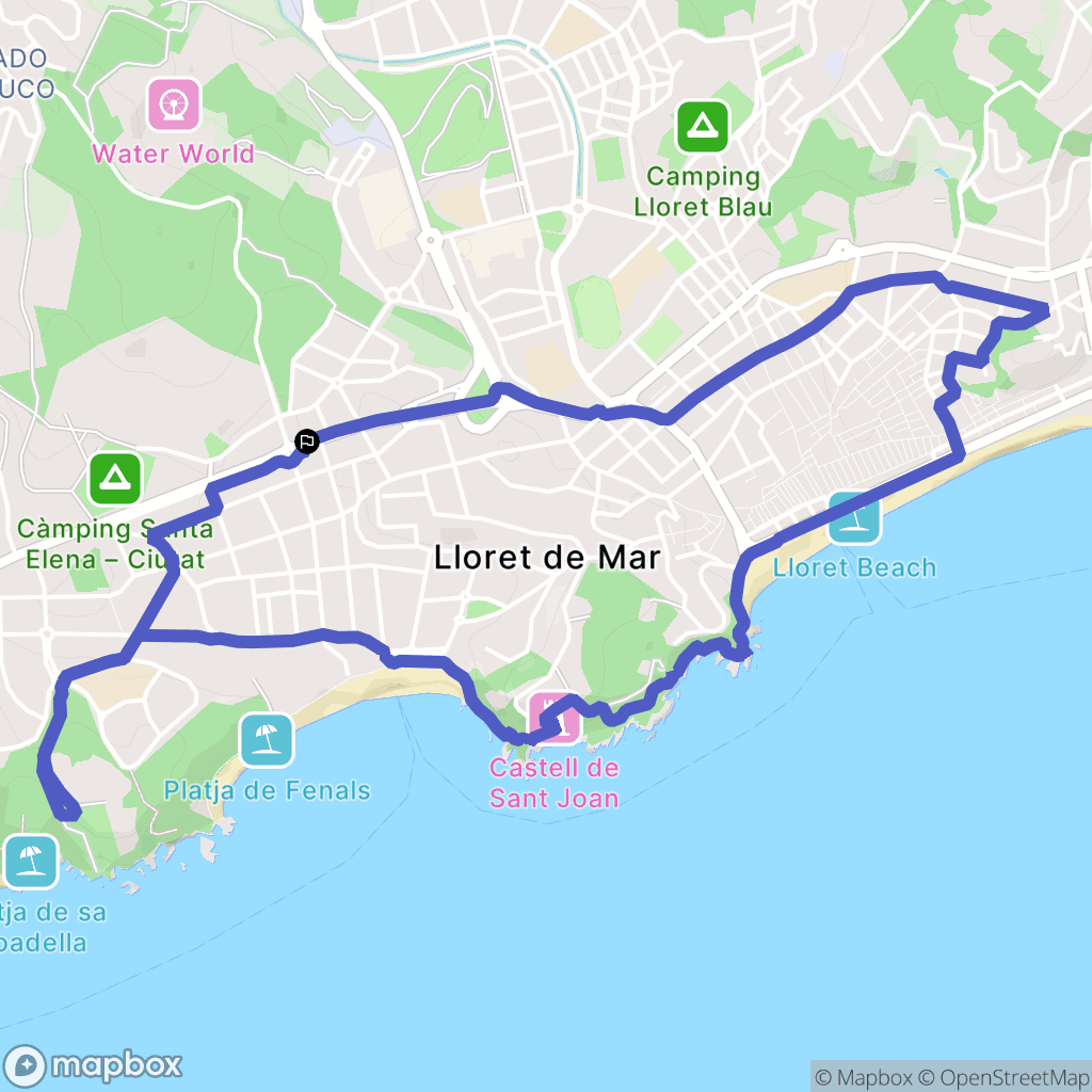 Lloret de Mar : carte du parcours de randonnée - Spain