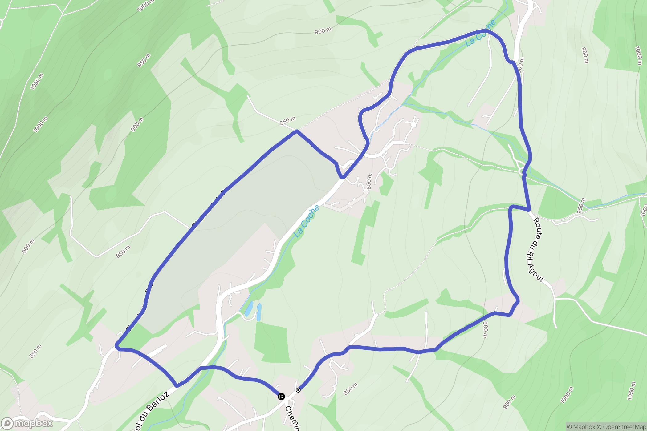 Theys : carte du parcours de randonnée - France