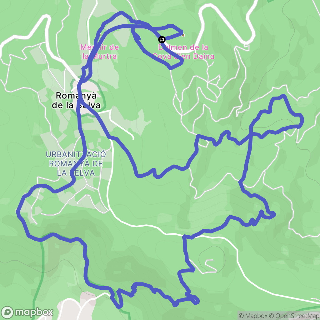 Romanyà de la Selva : carte du parcours de randonnée - Spain