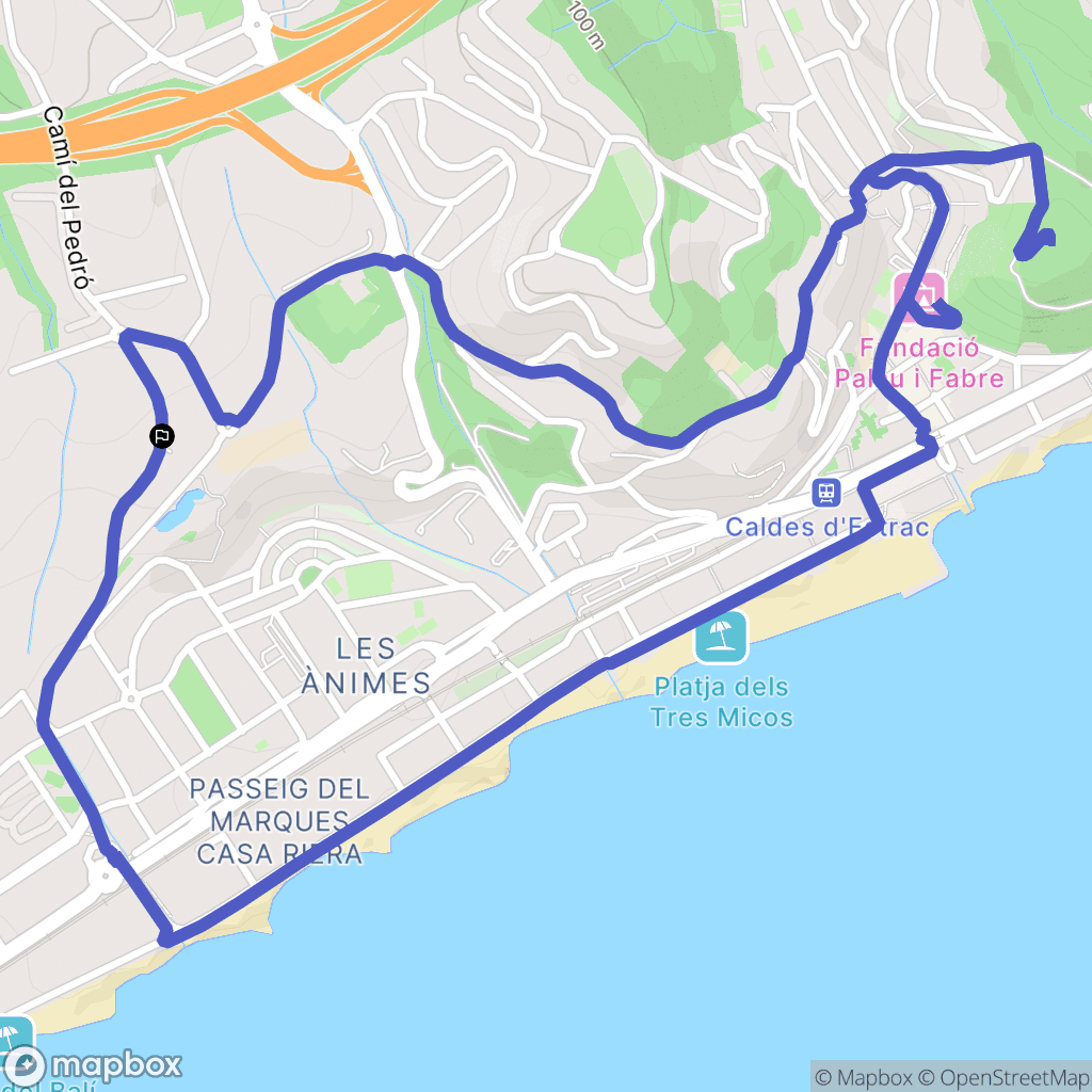 Sant Vicenç de Montalt : carte du parcours de randonnée - Spain