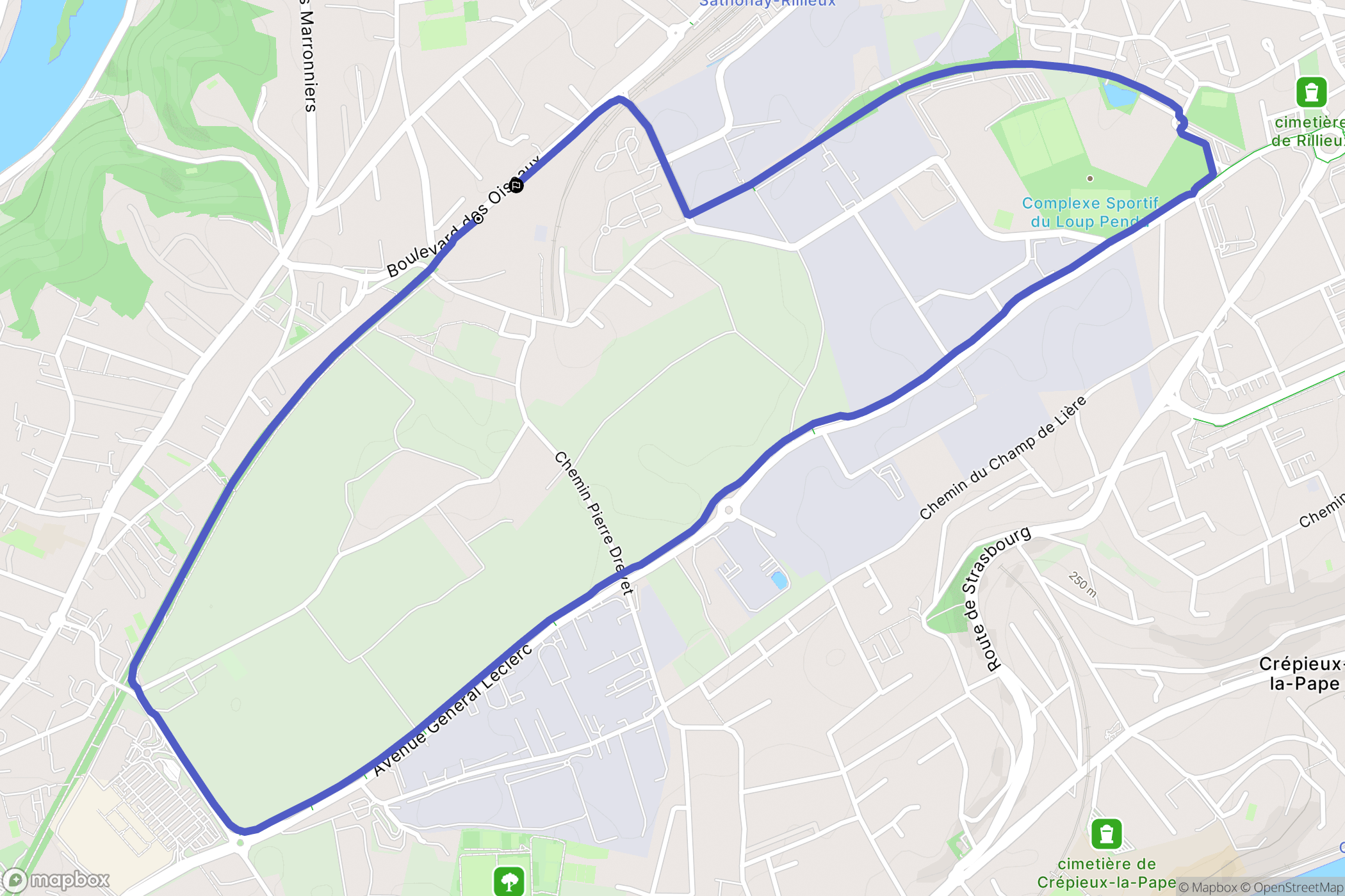 Sathonay-Camp : carte du parcours de randonnée - France