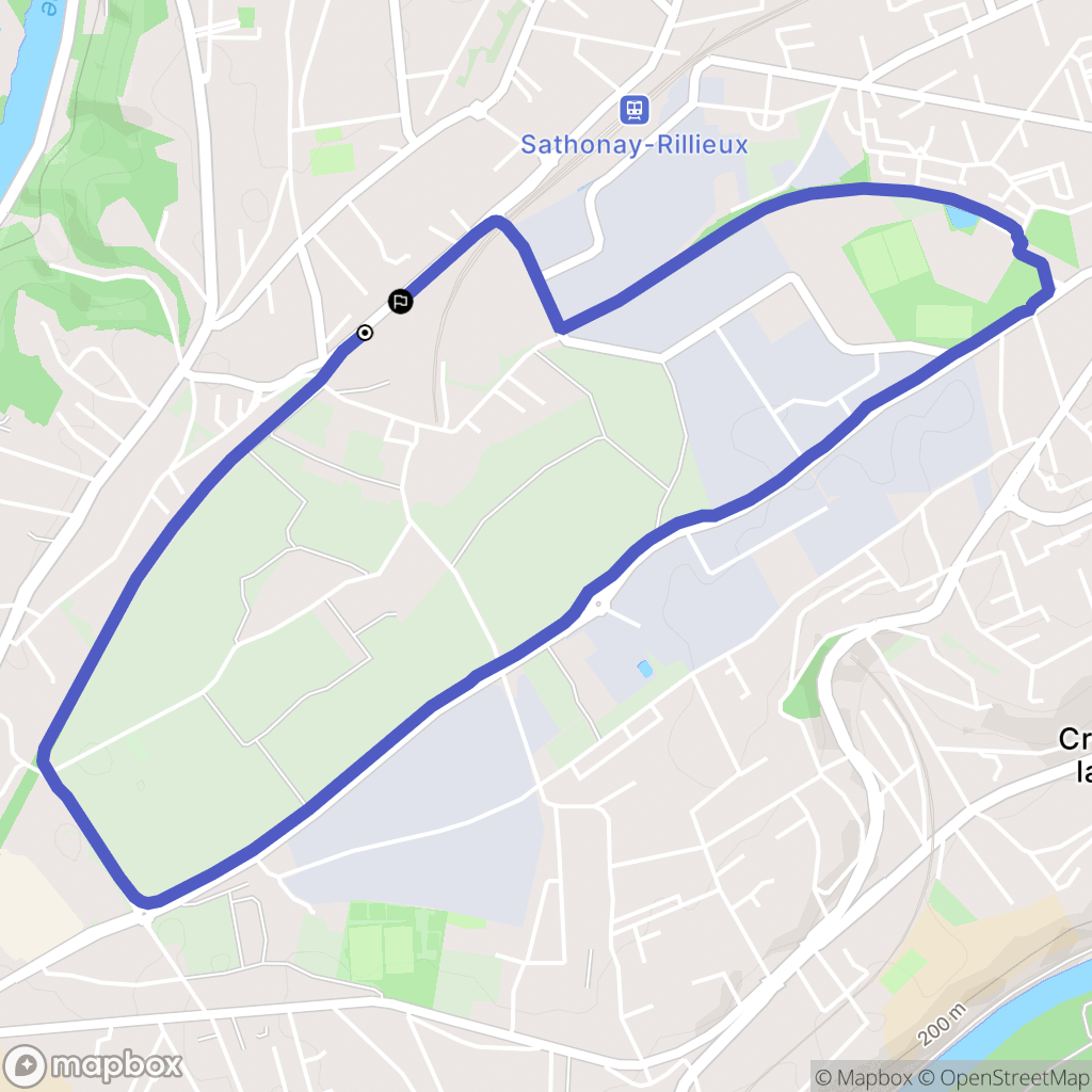 Sathonay-Camp : carte du parcours de randonnée - France