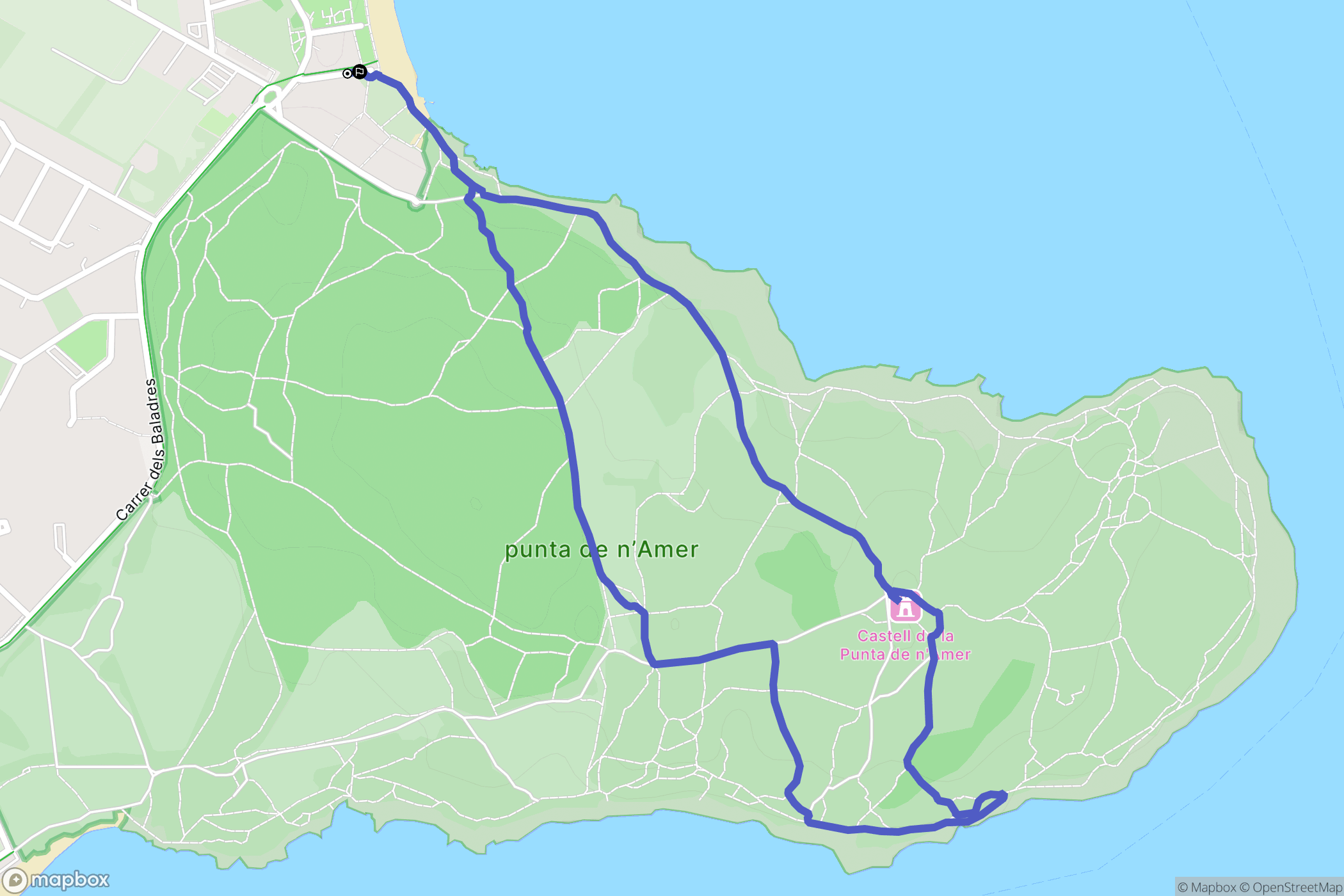 Sant Llorenç des Cardassar : carte du parcours de randonnée - Spain