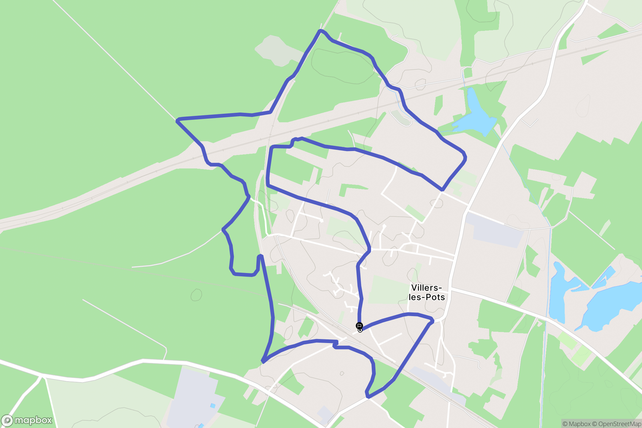 Villers-les-Pots : carte du parcours de randonnée - France