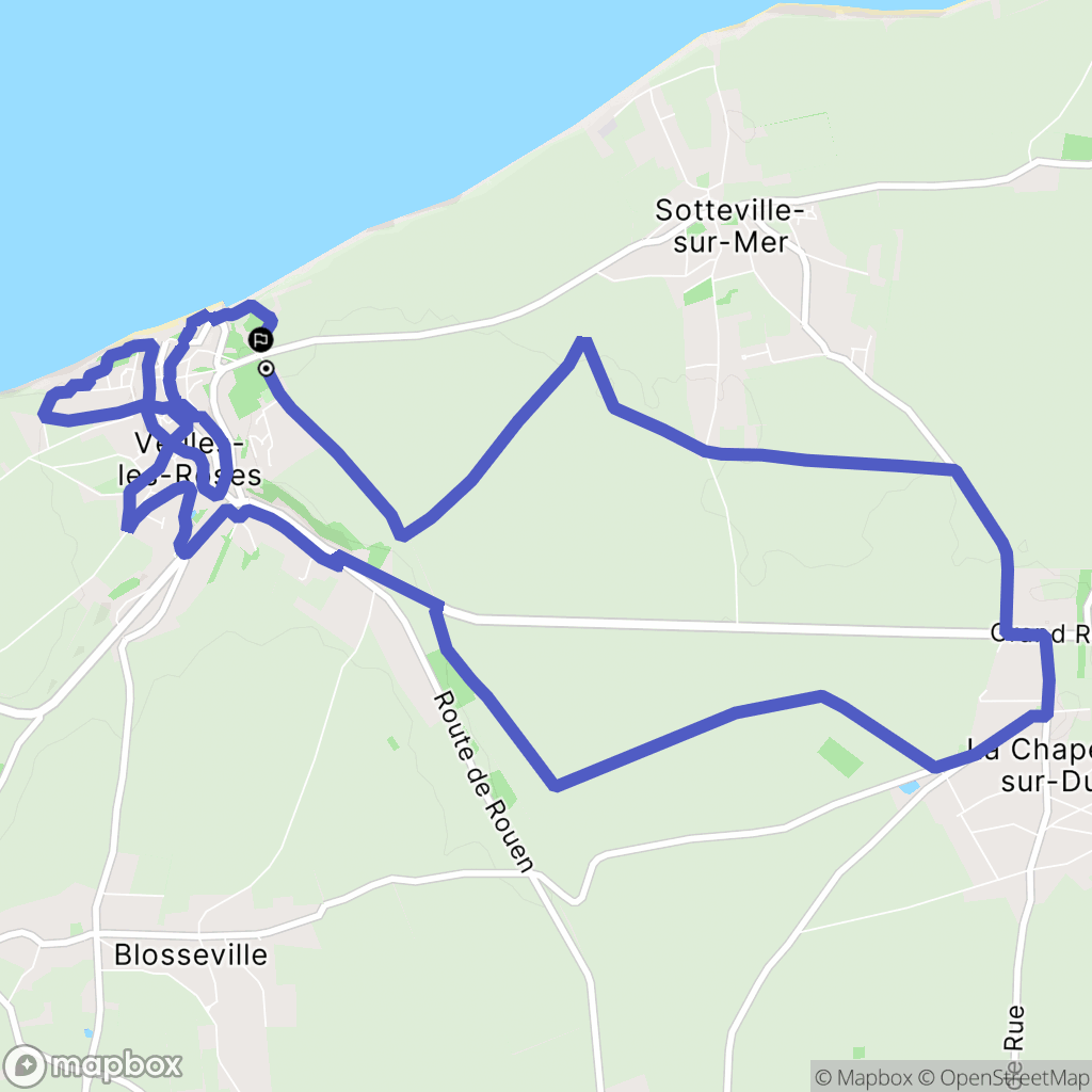 Veules-les-Roses : carte du parcours de randonnée - France
