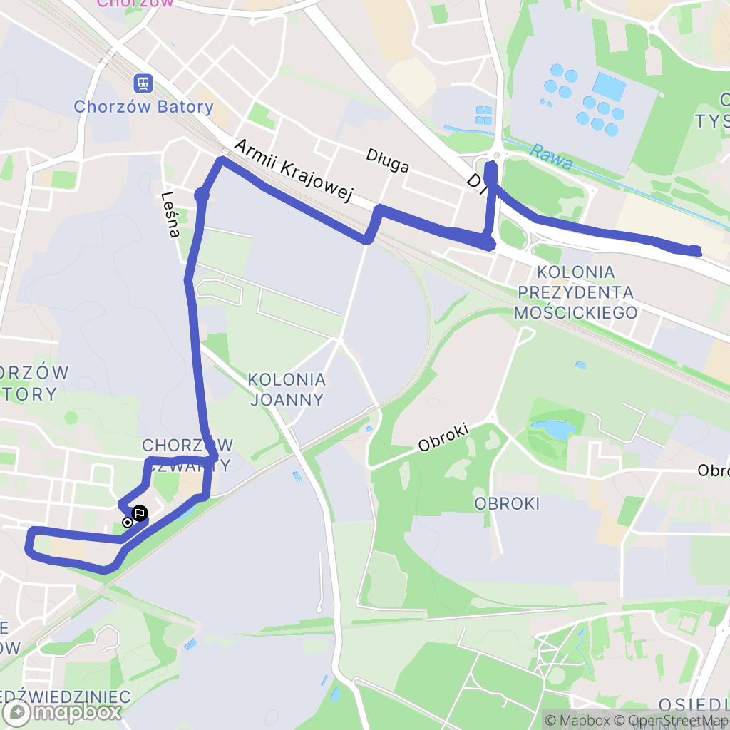 Chorzów: mapa trasy - Poland
