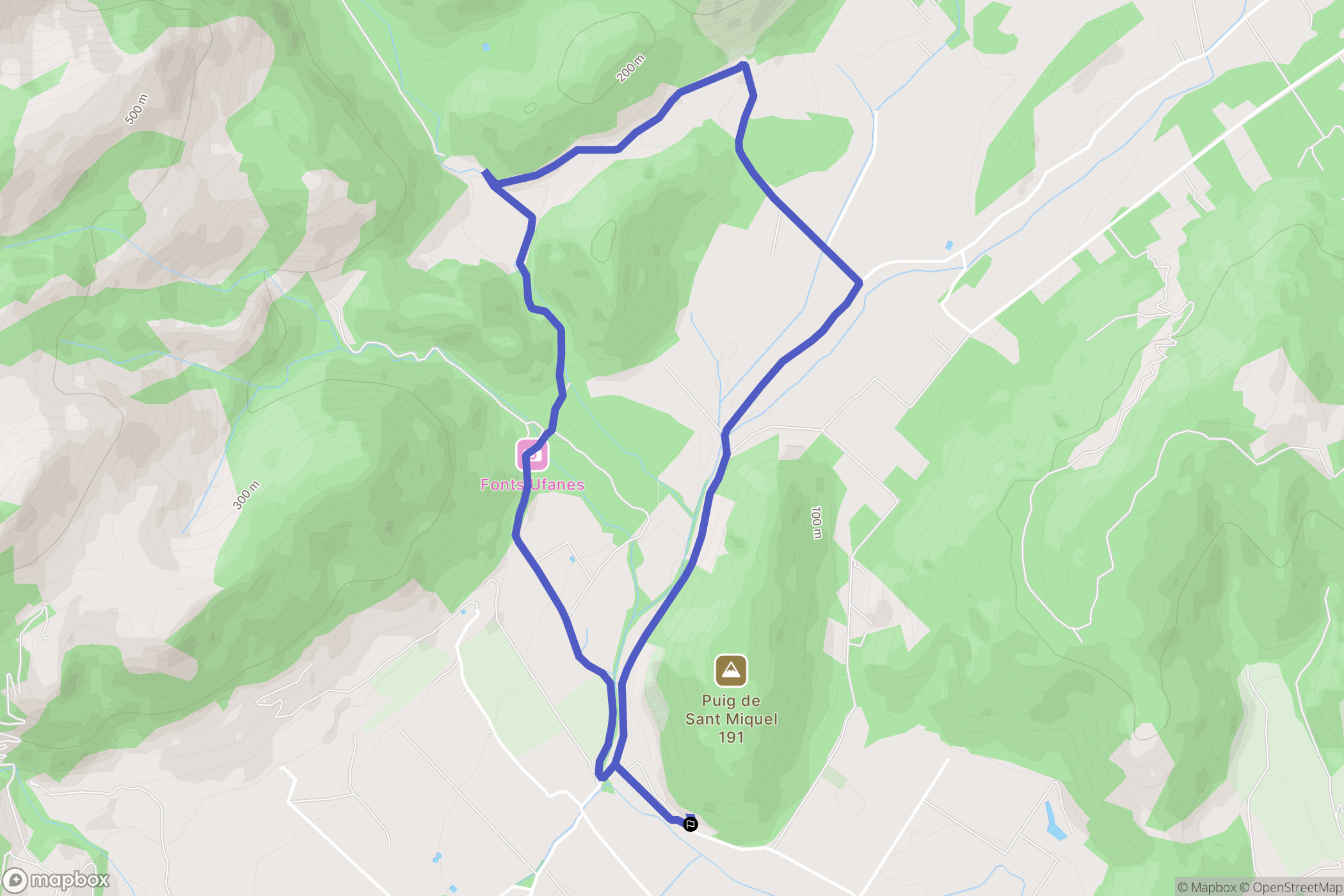 Campanet : carte du parcours de randonnée - Spain