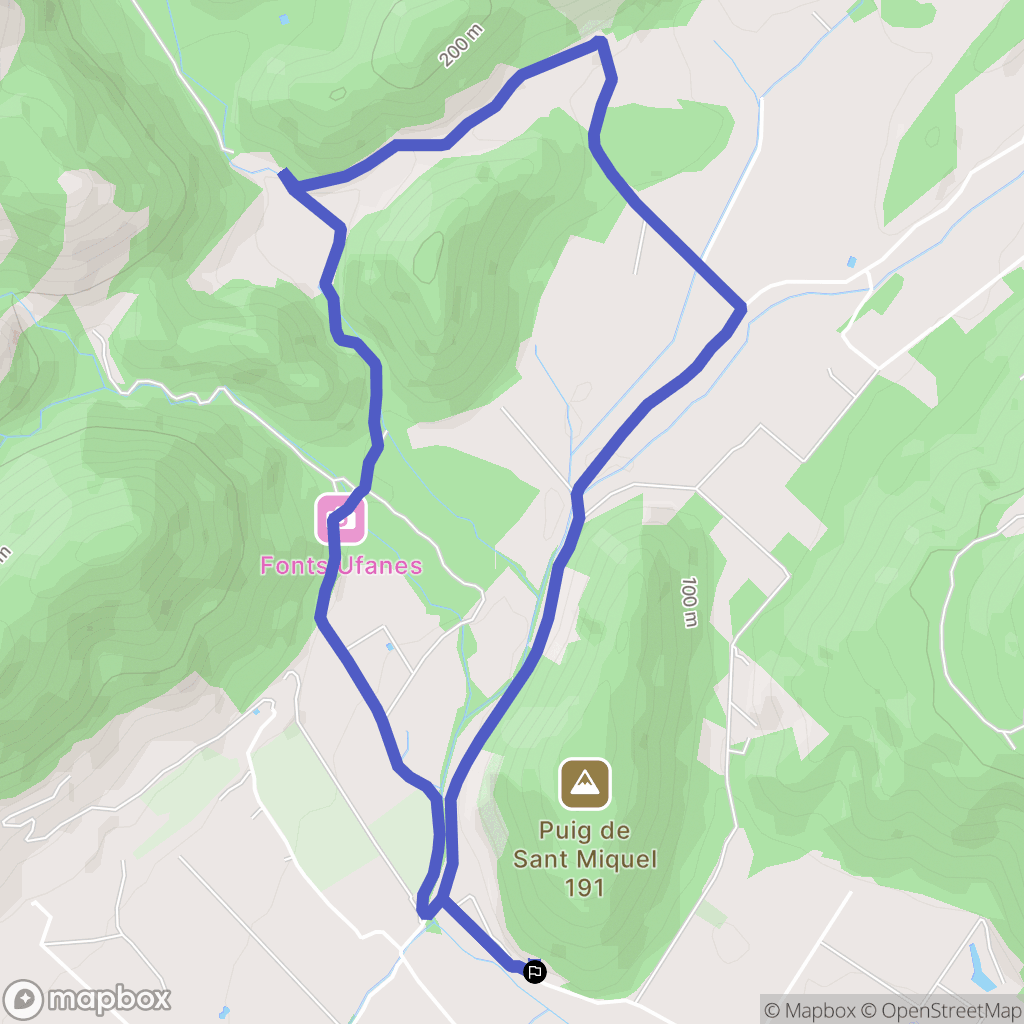 Campanet : carte du parcours de randonnée - Spain