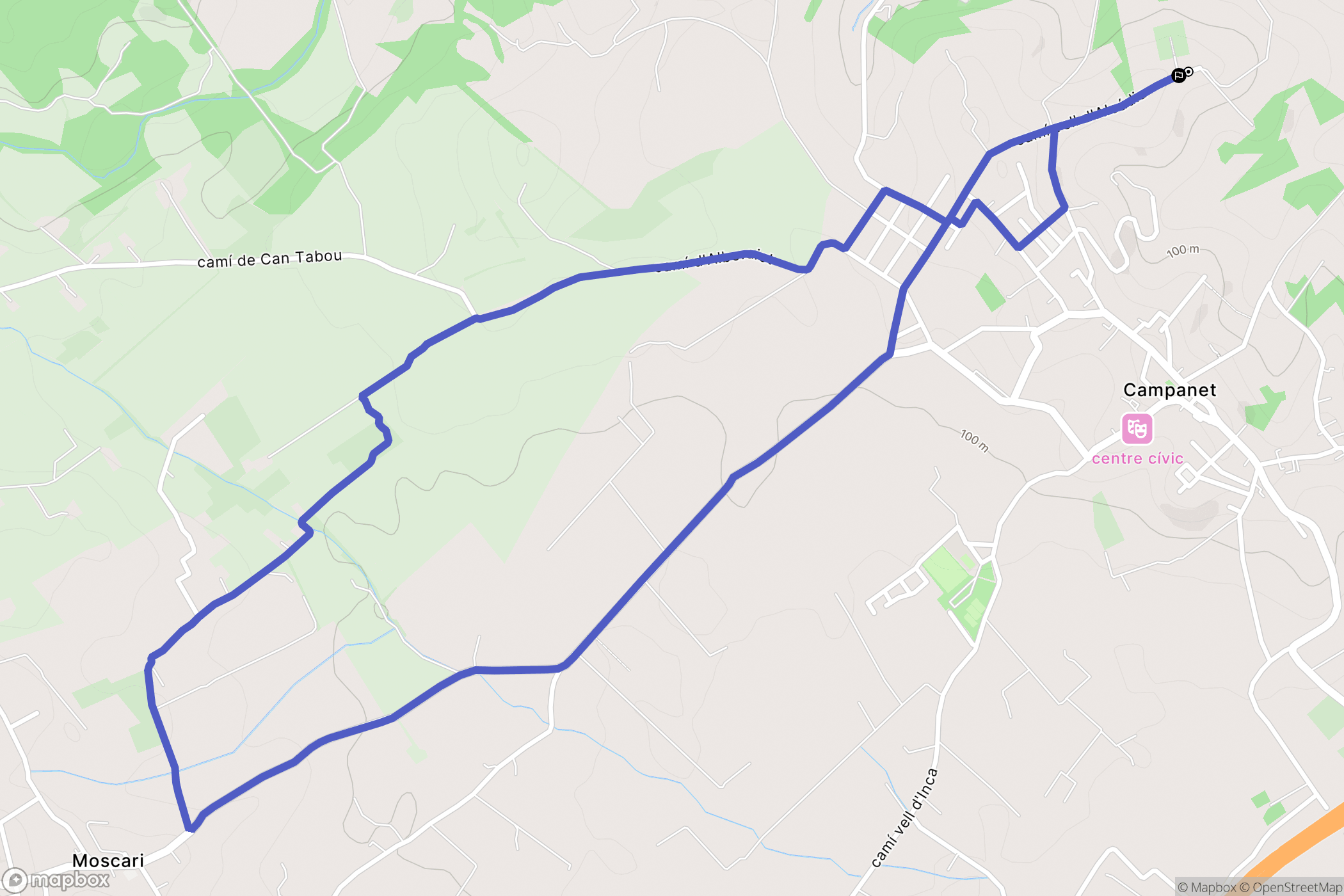 Campanet : carte du parcours de randonnée - Spain