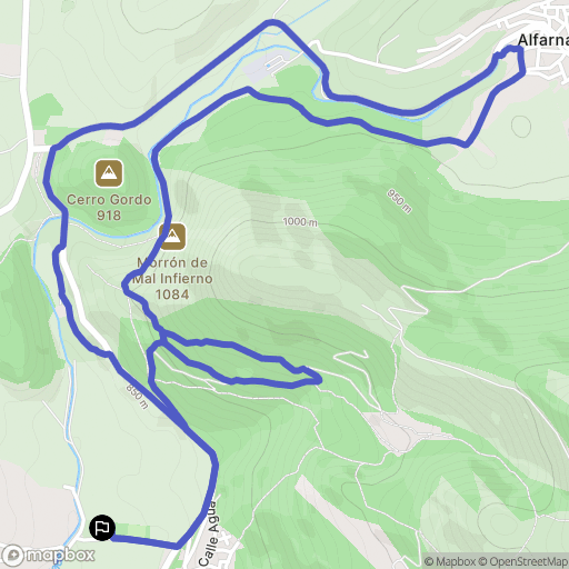Alfarnatejo : carte du parcours de randonnée - Spain