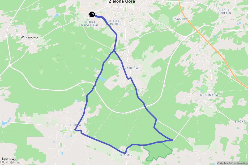 Zielona Góra: mapa trasy - Poland